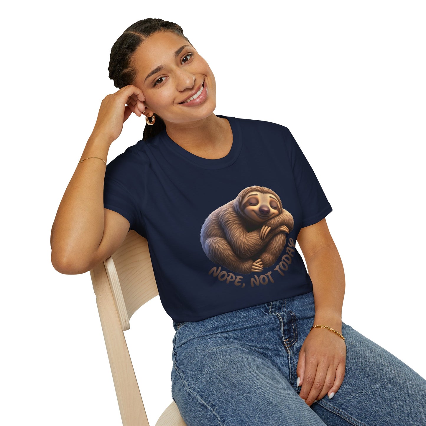 Nope Not Today Sloth T-Shirt, Funny Lazy Day Shirt, Cute Animal Lover Tee, Relaxed Humor Top, Chill Gift Idea For Men And Women