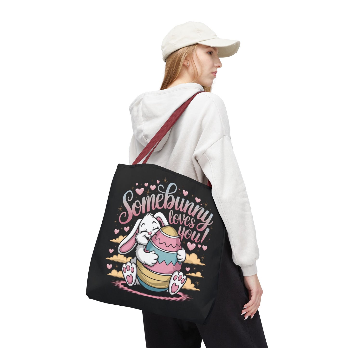 Easter Bunny Tote Bag Somebunny Loves You Easter Bag Bunny