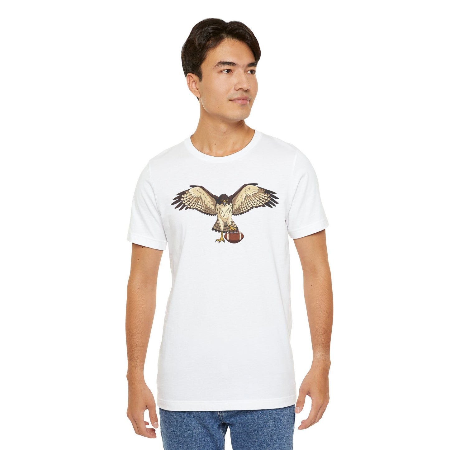 Hawk Football Shirt, Hawk Holding Football T Shirt, Football Mascot Tee, Bird Of Prey Shirt, Sports Fan Gift, Game Day Hawk Tee