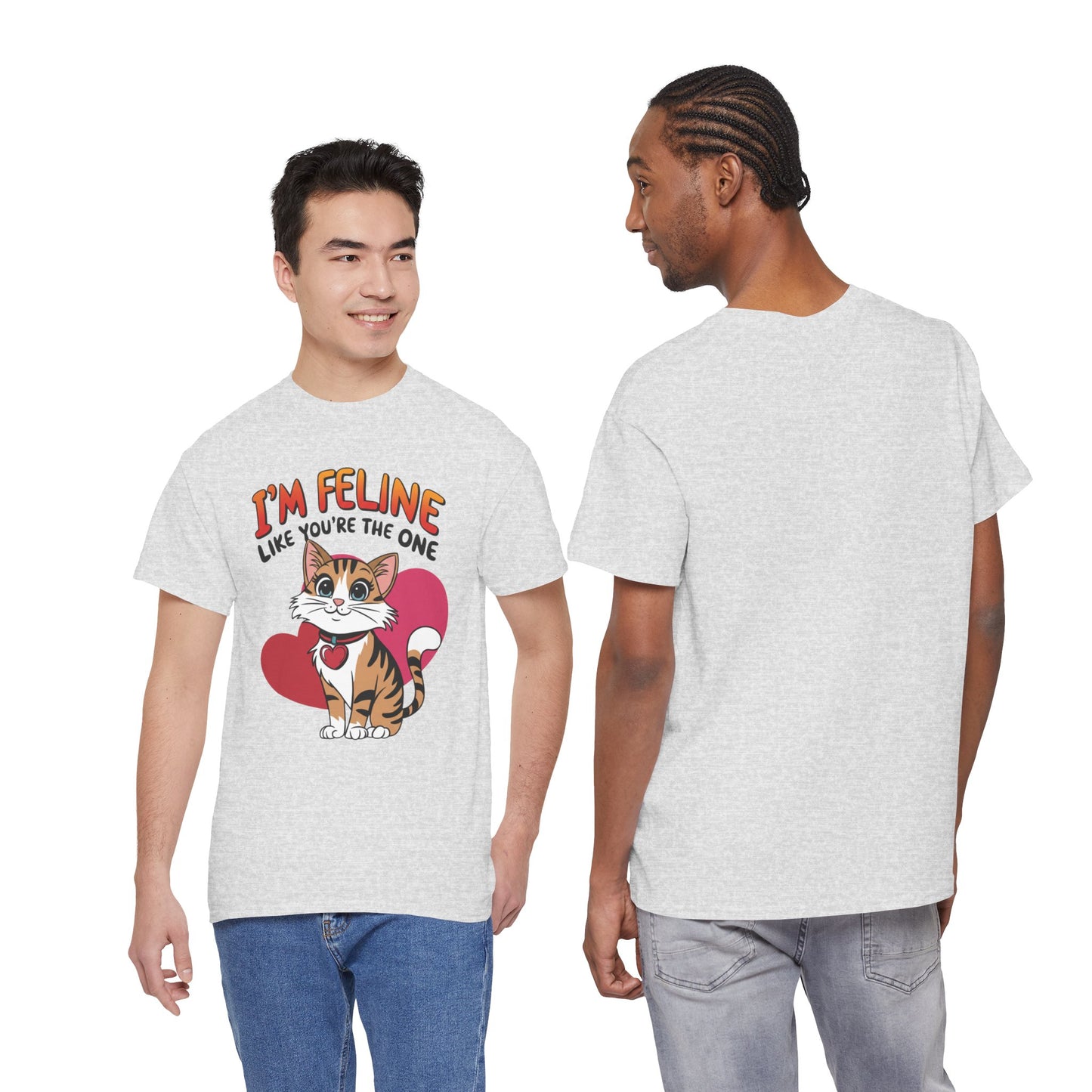 I’m Feline Like You’re The One Shirt, Cute Cat Valentine Tee, Funny Cat Love Graphic TShirt, Romantic Gift For Her Him, Cat Pun Shirt