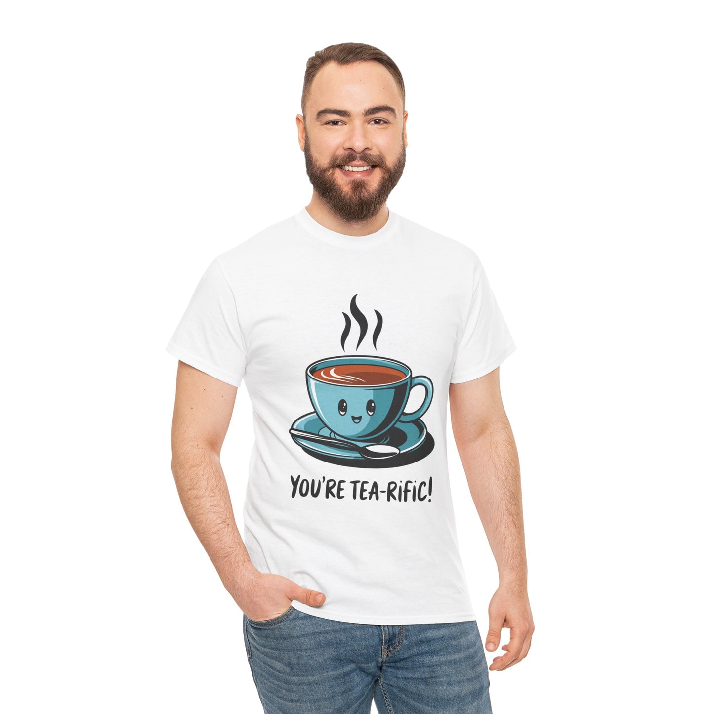 You’re Tea-Rific! Cute Tea Pun T-Shirt for Tea Lovers - Funny Gift, Kawaii Cup Graphic Tee - Unisex Soft Cotton Shirt