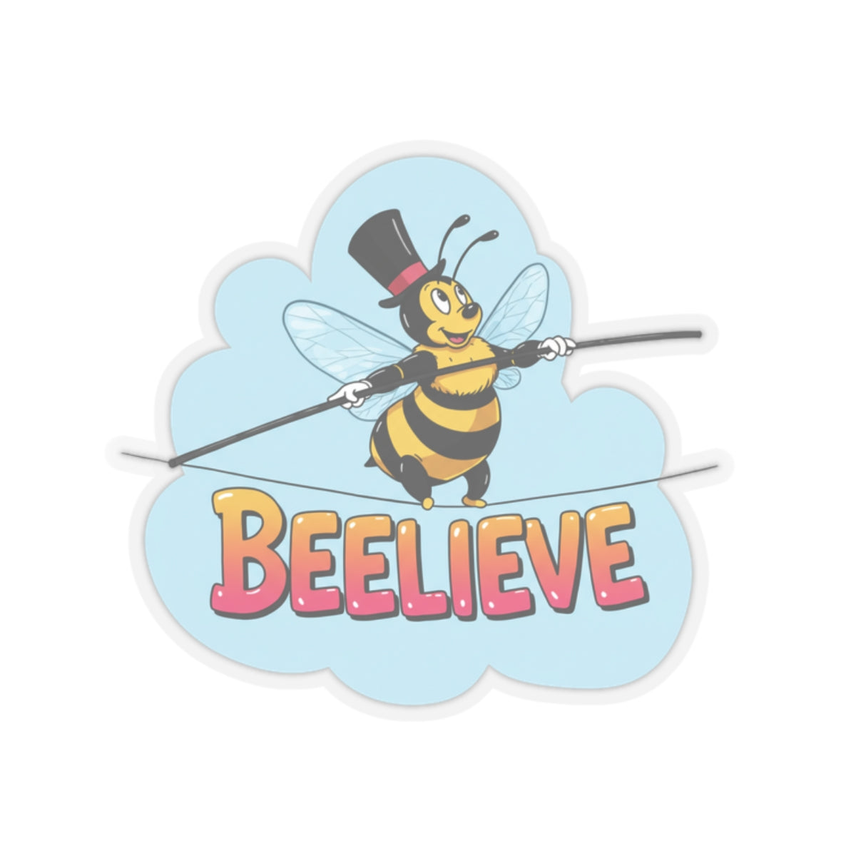 Sticker - Bee Crossing Tightrope Beelieve' Pun