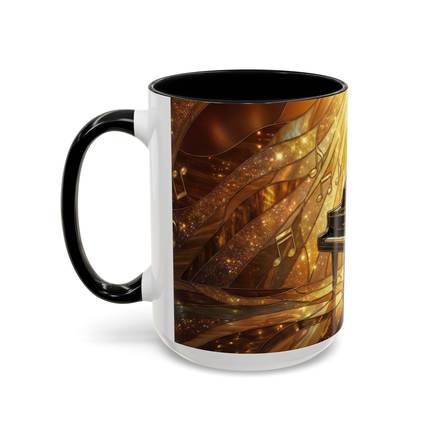 Stained Glass Piano Mug, Grand Piano Coffee Mug, Music Lover Gift Mug, Musician Art Mug, Classical Music Gift, Piano Lover Cup