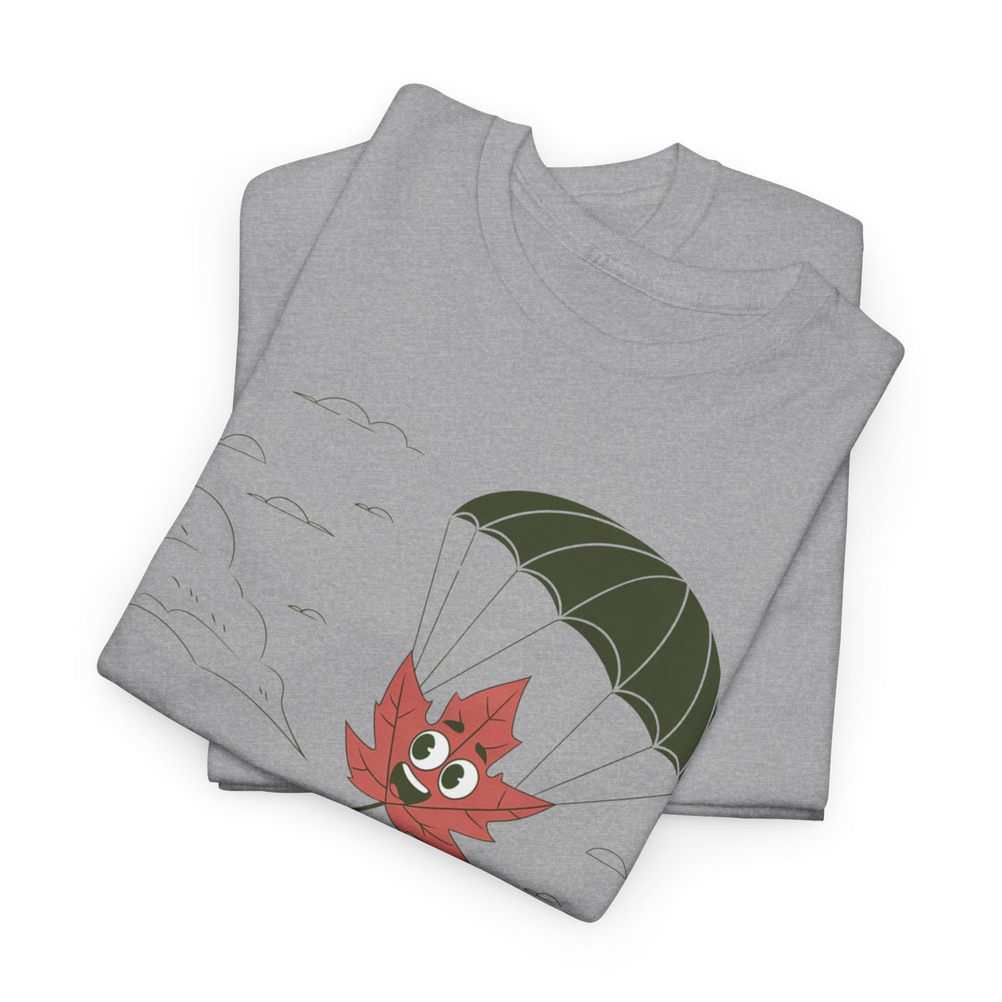 Be-Leaf In Yourself Maple Leaf Parachute T-Shirt | Funny Motivational Nature Graphic Tee | Self-Love Fall Autumn Shirt | Outdoorsy Gift