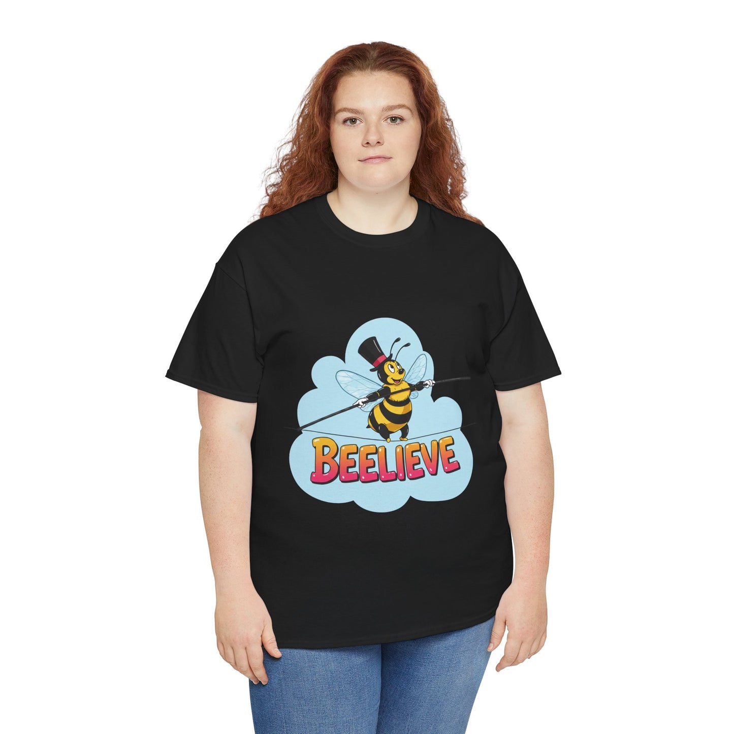 “Beelieve” Bee Pun T‑Shirt | Cute Bee Graphic Tee | Inspirational Pun Shirt | Funny Nature Lover Gift | Bee Belief Positive Vibes Tee