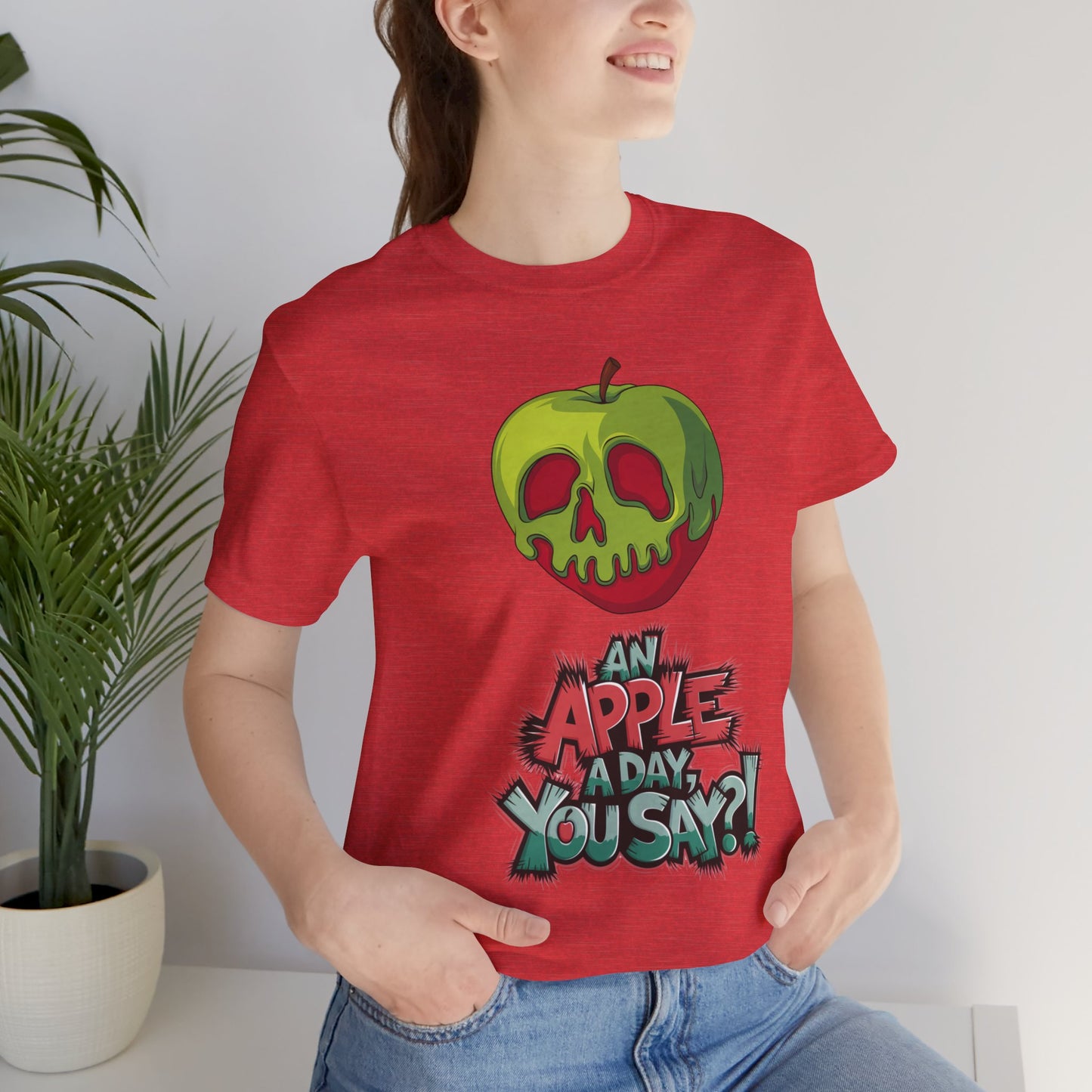 Funny Apple Skull Shirt – An Apple A Day You Say? – Grunge Fruit Tee – Y2K Nostalgia T‑Shirt – Gift for Fruit Lovers