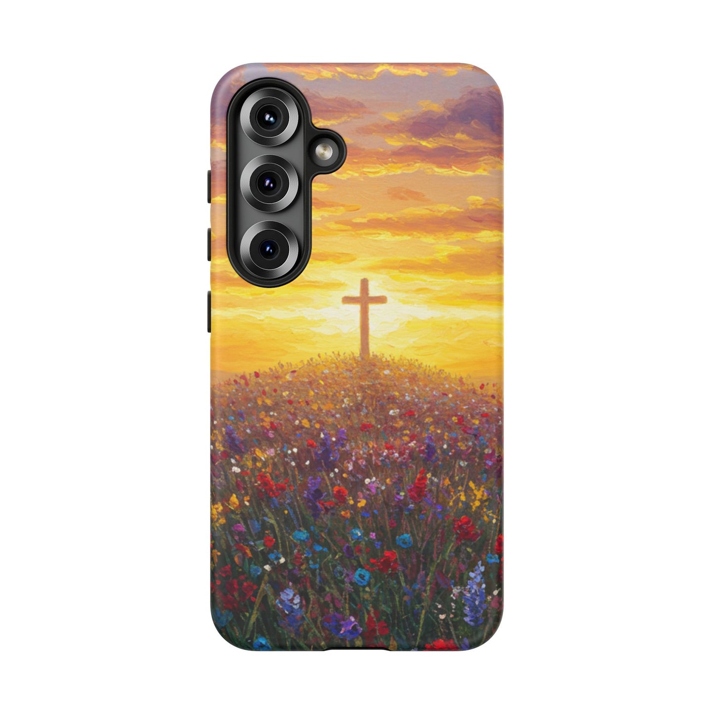 Samsung Phone Case - Monet Style Cross Christian Phone Case Spiritual Case Inspirational Samsung Case