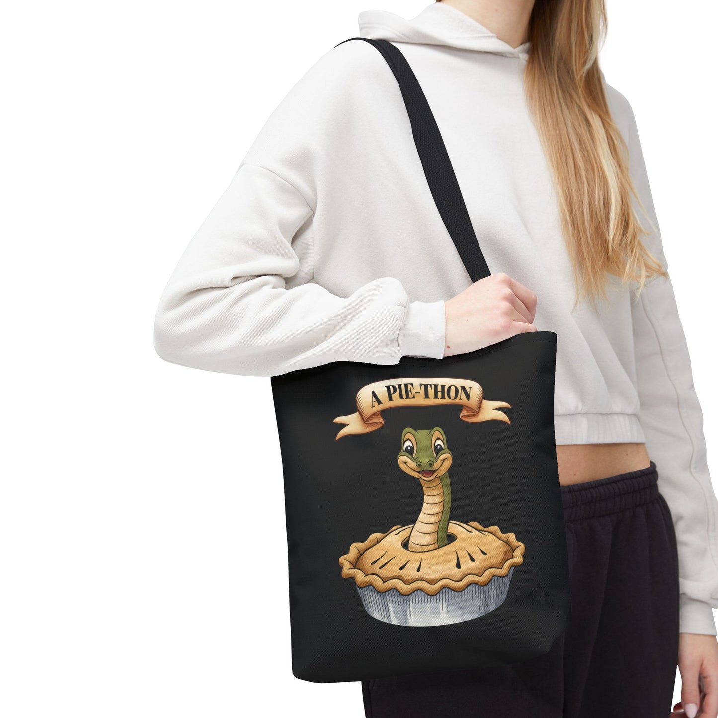 Funny Tote Bag with Snake Joke - Pie-Thon