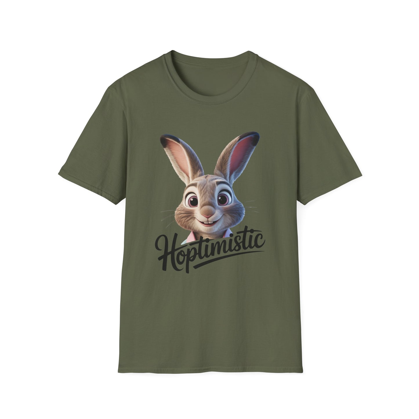 Hoptimistic Bunny T-Shirt, Cute Rabbit Pun Shirt, Positive Quote Tee, Animal Lover Gift, Funny Motivational Top, Easter Or Everyday Wear
