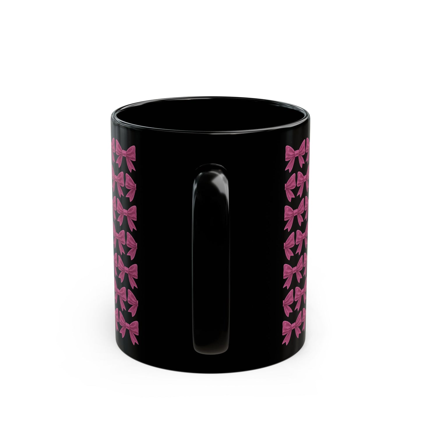 Black Bow Pattern Mug, Pink Bow Aesthetic Mug, Coquette Coffee Mug, Girly All Over Bow Cup, Cute Trendy Mug, Gift For Her