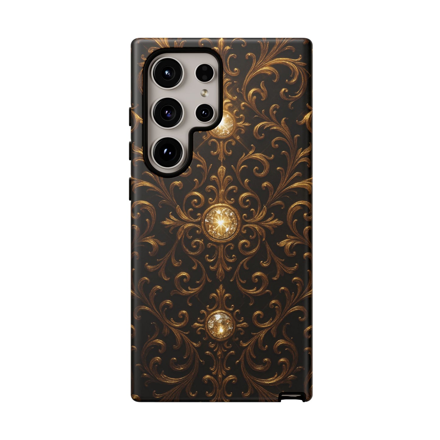 Luxury Baroque Samsung Case – Elegant Gold Ornate Floral Phone Cover for Galaxy