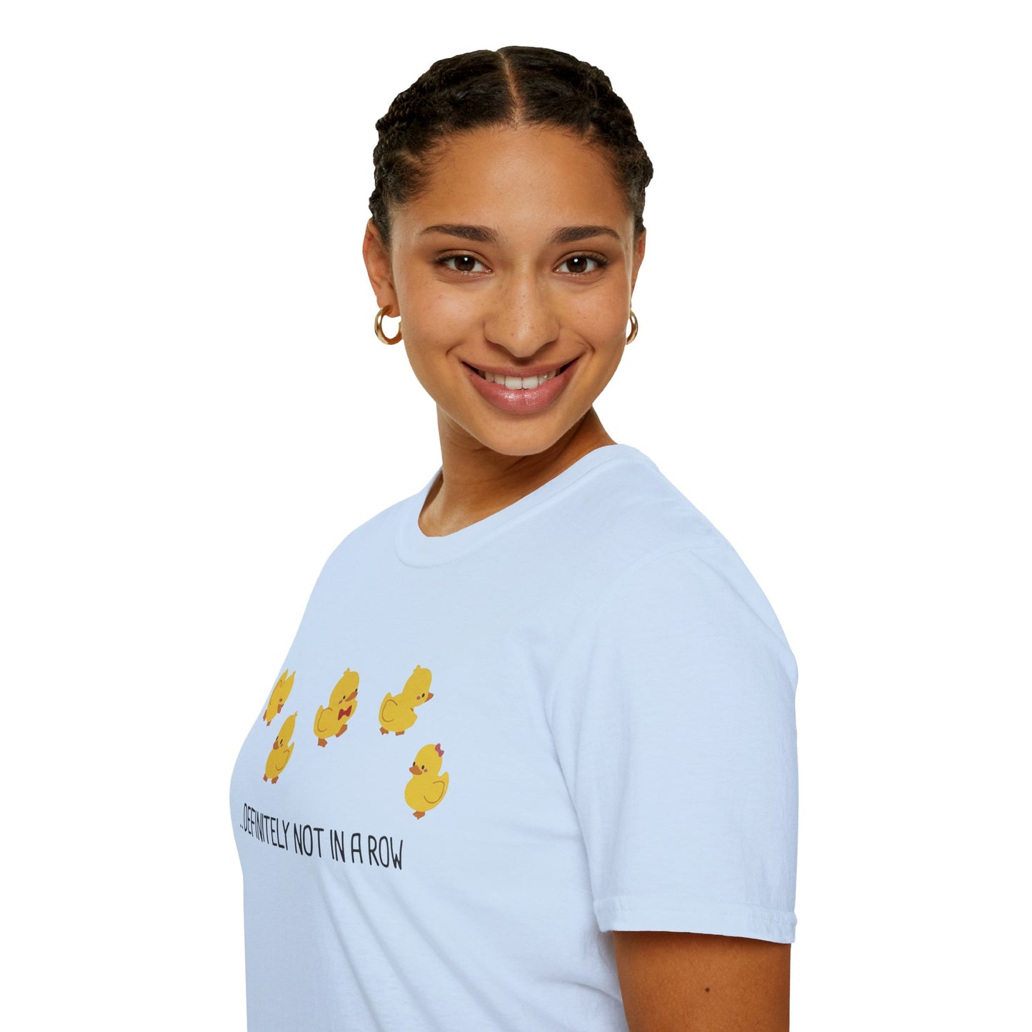 Funny “Definitely Not in a Row” Ducks Shirt, Cute Humor T-Shirt, Relatable Tee for Women & Men, Great Gift for Moms, Teachers, or Friends