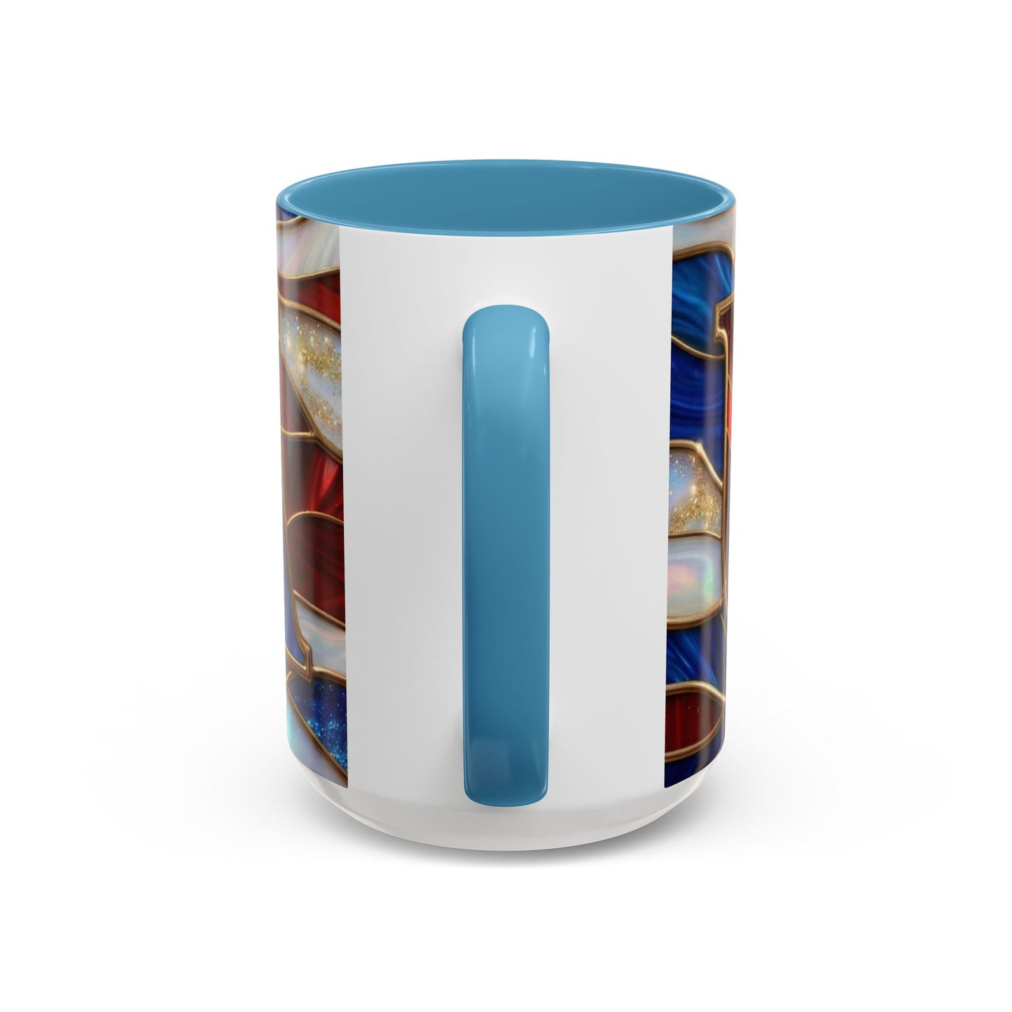 USA Patriotic Coffee Mug, Stained Glass USA Mug, Red White Blue Ceramic Mug, American Flag Style Mug, 11oz 15oz Mug