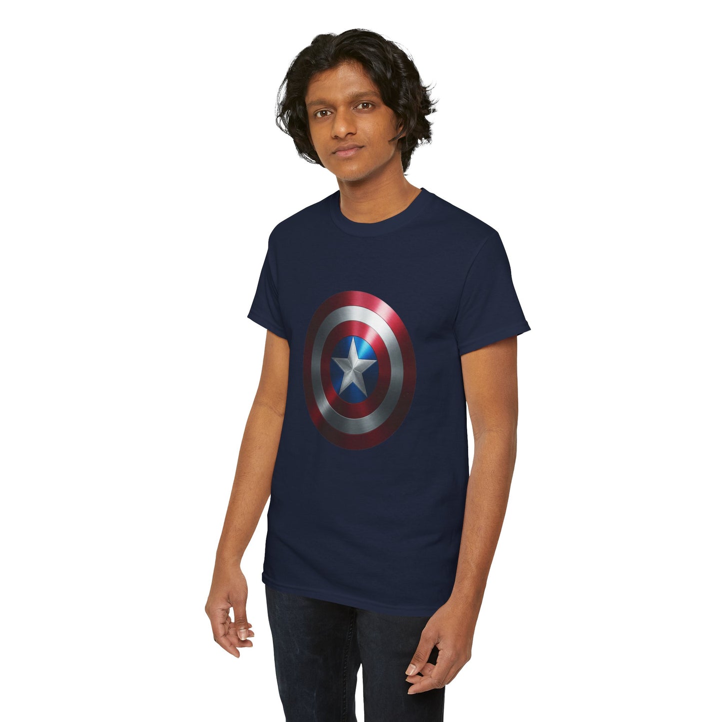 Patriotic Hero Shield Shirt – Star Emblem Graphic Tee – Super Soldier Gift – Comic Inspired Unisex Shirt – Cosplay Convention Top