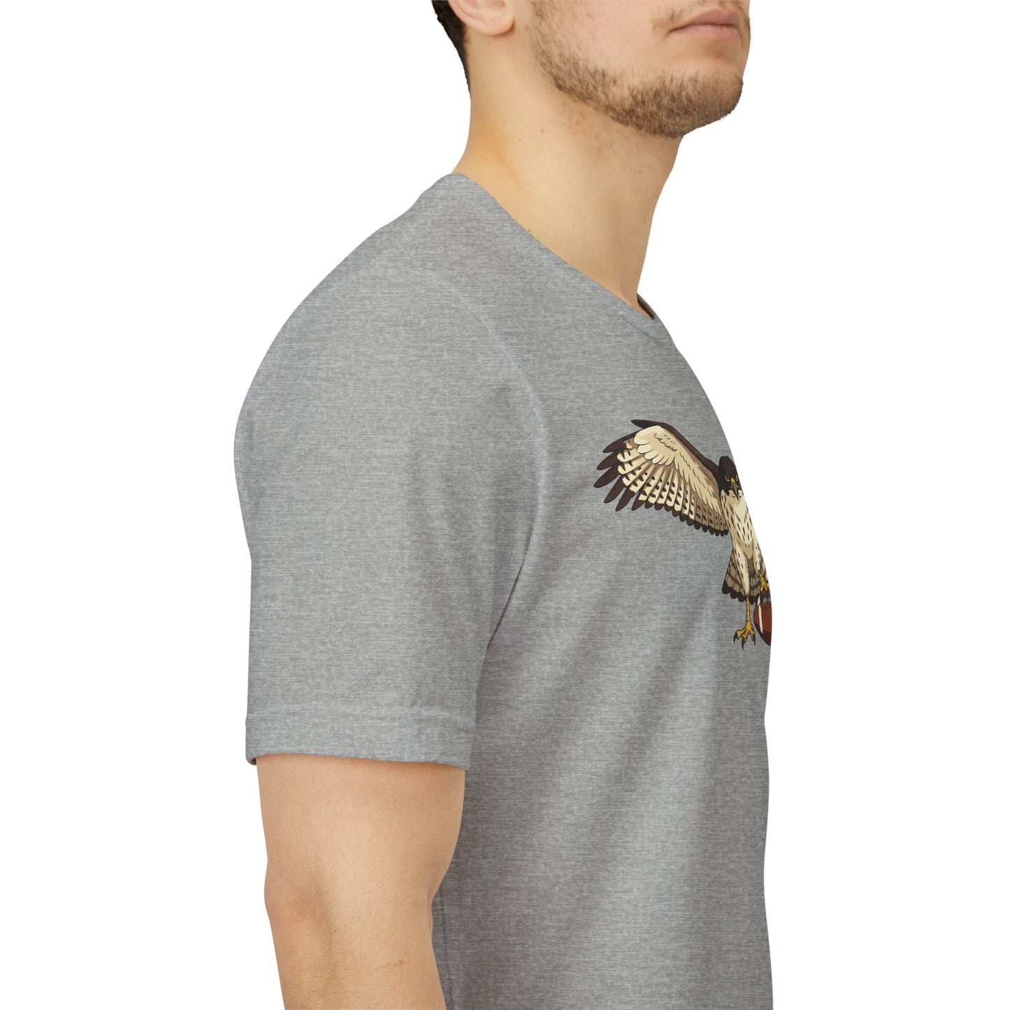 Hawk Football Shirt, Hawk Holding Football T Shirt, Football Mascot Tee, Bird Of Prey Shirt, Sports Fan Gift, Game Day Hawk Tee