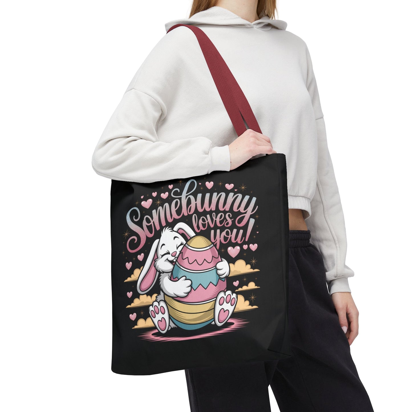 Easter Bunny Tote Bag Somebunny Loves You Easter Bag Bunny