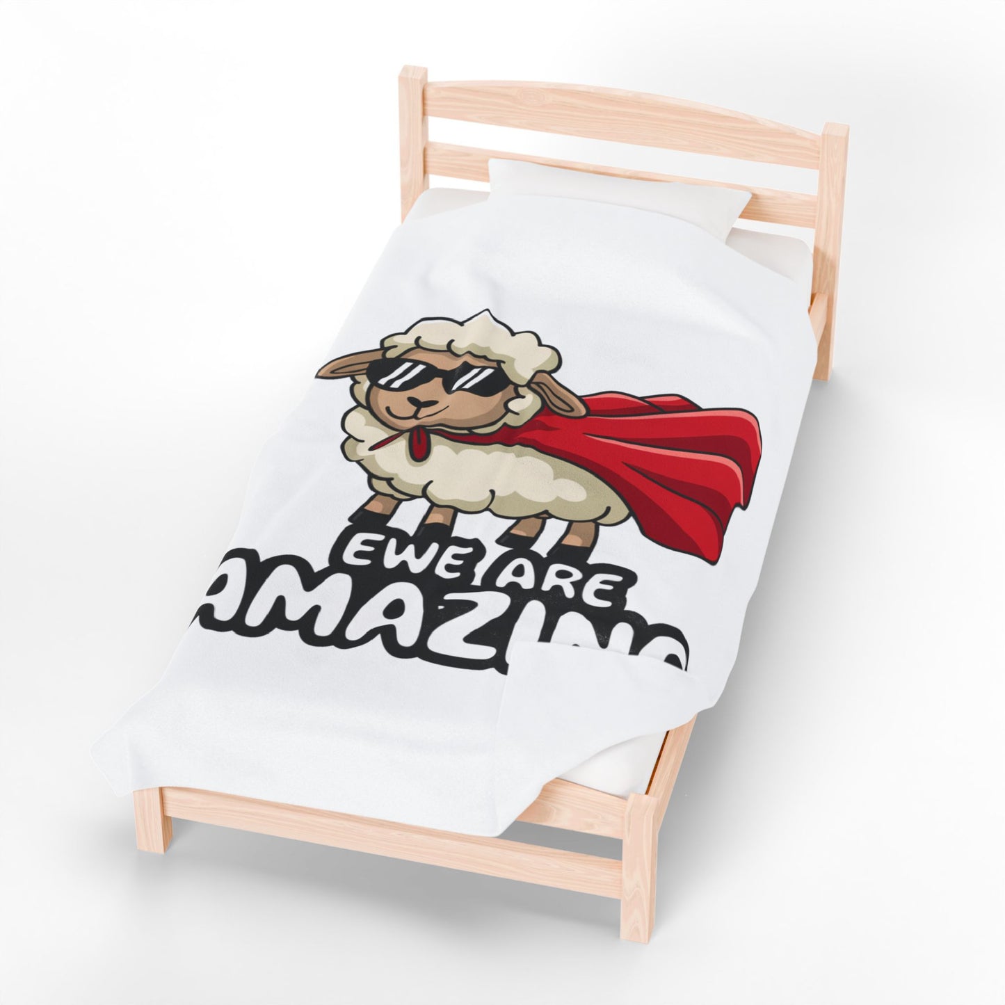 Funny Sheep Blanket Ewe Are Amazing Throw Cute Animal Pun Gift Superhero Lamb Blanket Cozy Farmhouse Decor Soft Fleece Throw