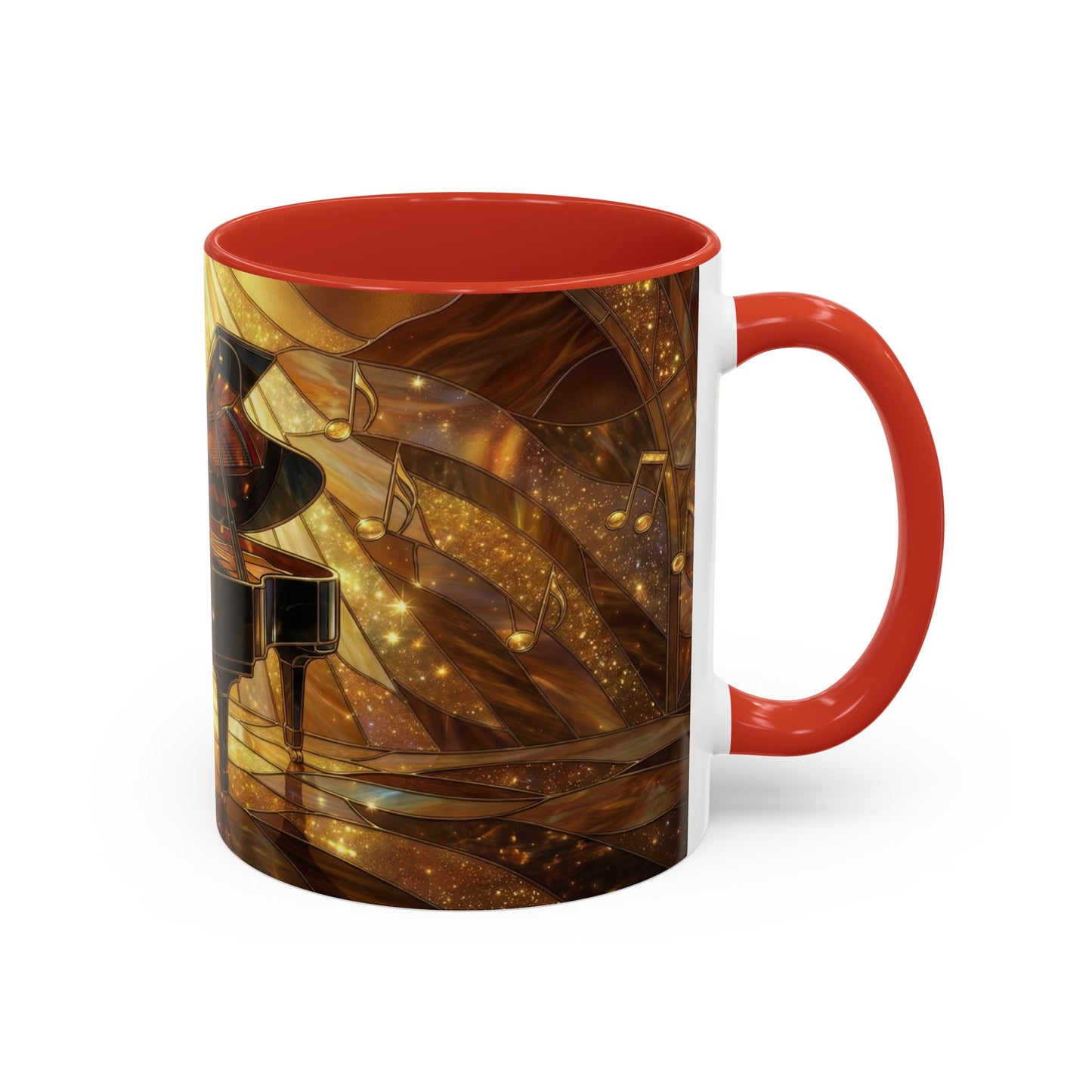 Stained Glass Piano Mug, Grand Piano Coffee Mug, Music Lover Gift Mug, Musician Art Mug, Classical Music Gift, Piano Lover Cup