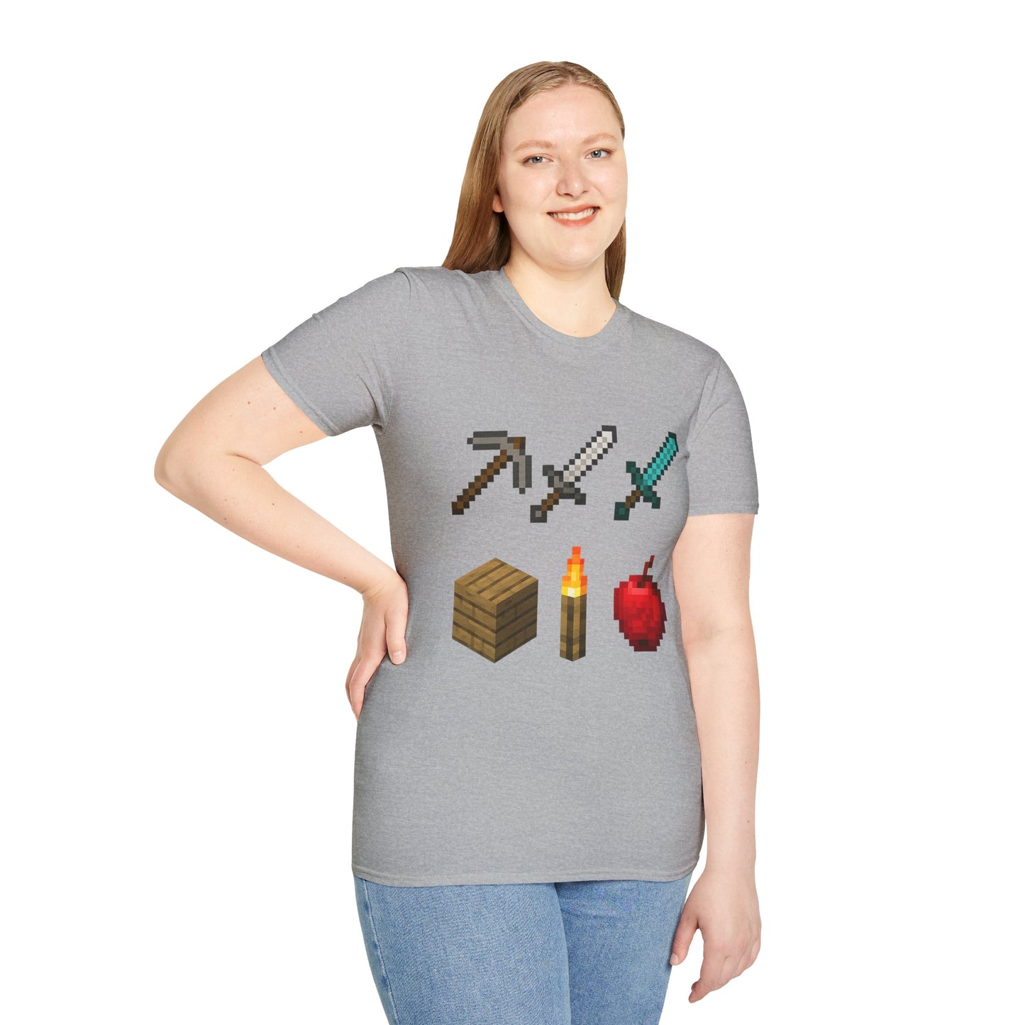 Pixel Tools & Items T-Shirt | Retro Pixel Art Gaming Tee, 8-Bit Gamer Shirt, Pixel Weapons & Supplies Top, Video Game Lover Gift Unisex