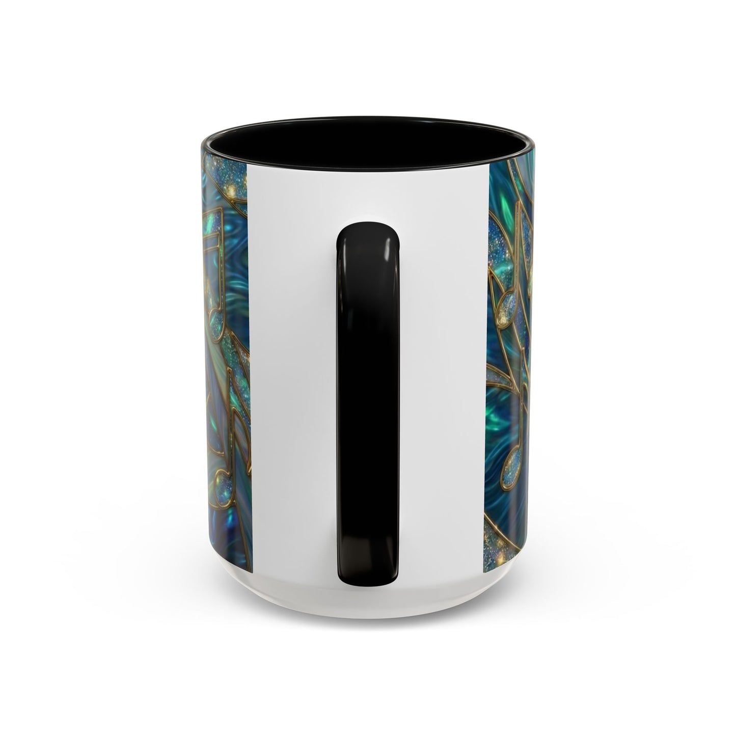 Music Notes Mug, Music Lover Coffee Cup, Stained Glass Music Mug, Musician Gift, Piano Teacher Mug, Aesthetic Music Cup