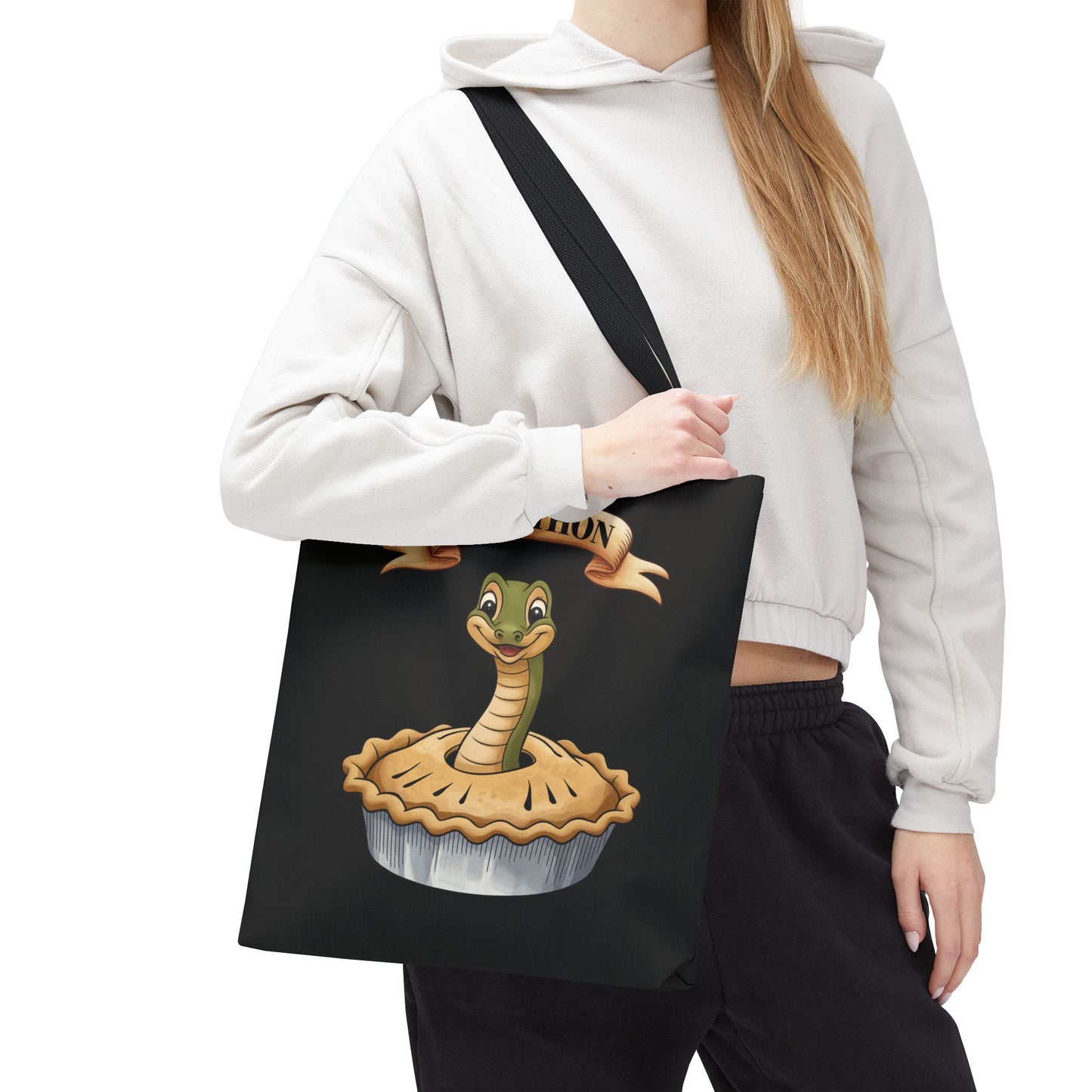 Funny Tote Bag with Snake Joke - Pie-Thon