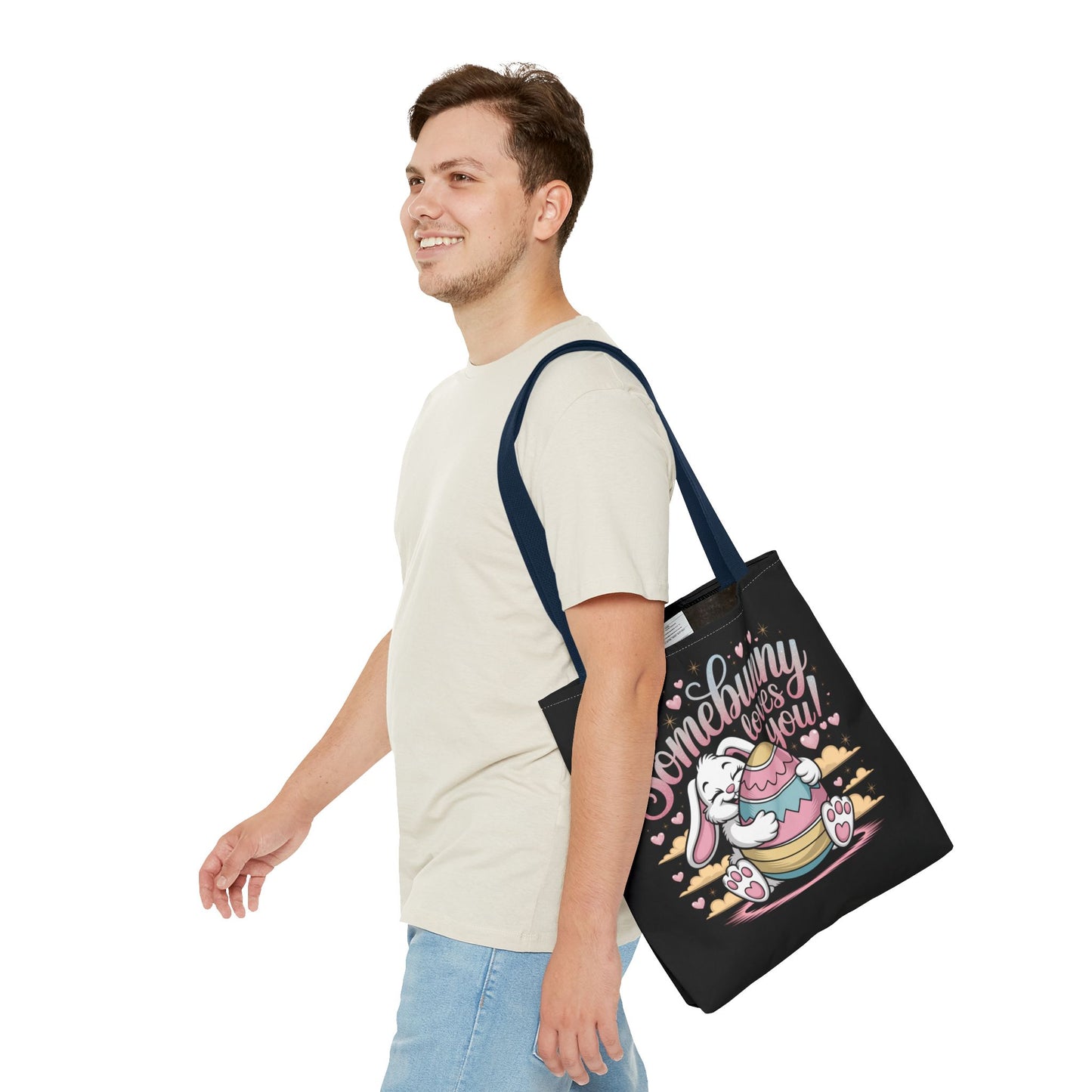 Easter Bunny Tote Bag Somebunny Loves You Easter Bag Bunny