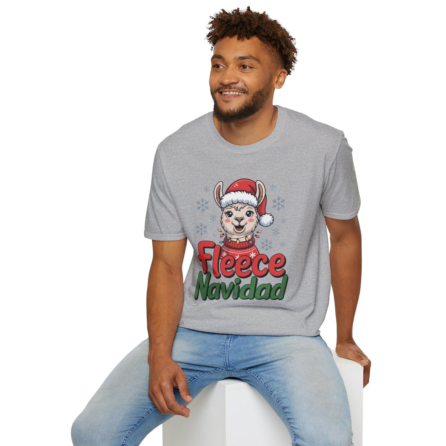 Fleece Navidad Llama Christmas Shirt, Funny Llama Xmas Tee, Cute Holiday Pun Shirt, Fuzzy Llama Santa Sweater Shirt, Christmas Gift Tee