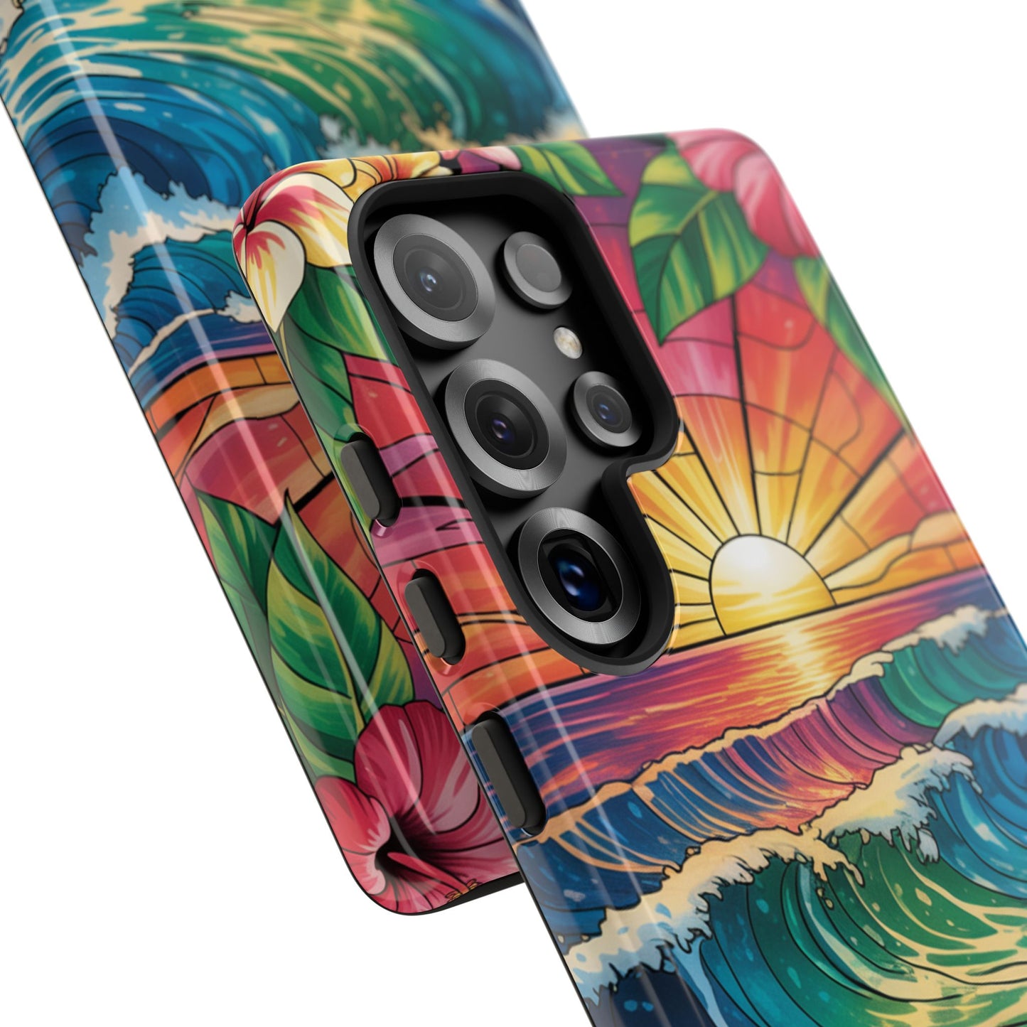 Samsung Galaxy Case Ohana Hawaiian Wave Phone Cover Sunset Tropical Beach Art Protective Case Gift for Samsung Lovers
