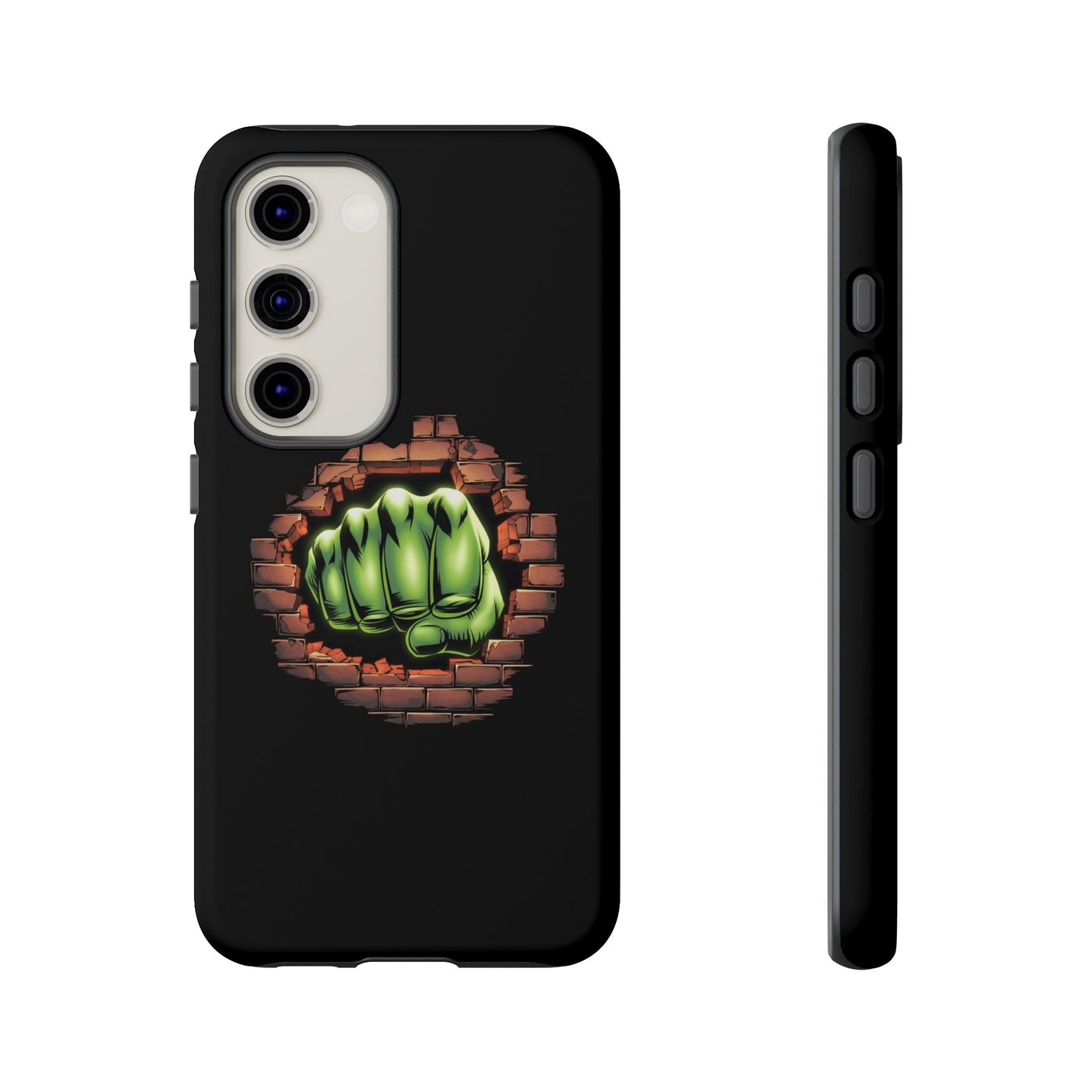 Samsung Phone Case, Green Fist Smashing Wall Design, Comic Book Phone Case, Geeky Case