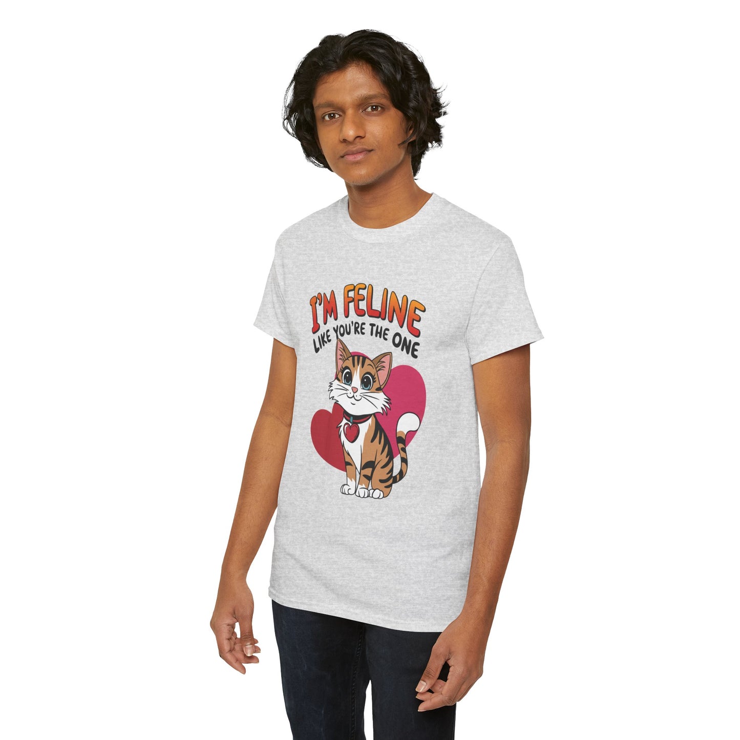I’m Feline Like You’re The One Shirt, Cute Cat Valentine Tee, Funny Cat Love Graphic TShirt, Romantic Gift For Her Him, Cat Pun Shirt