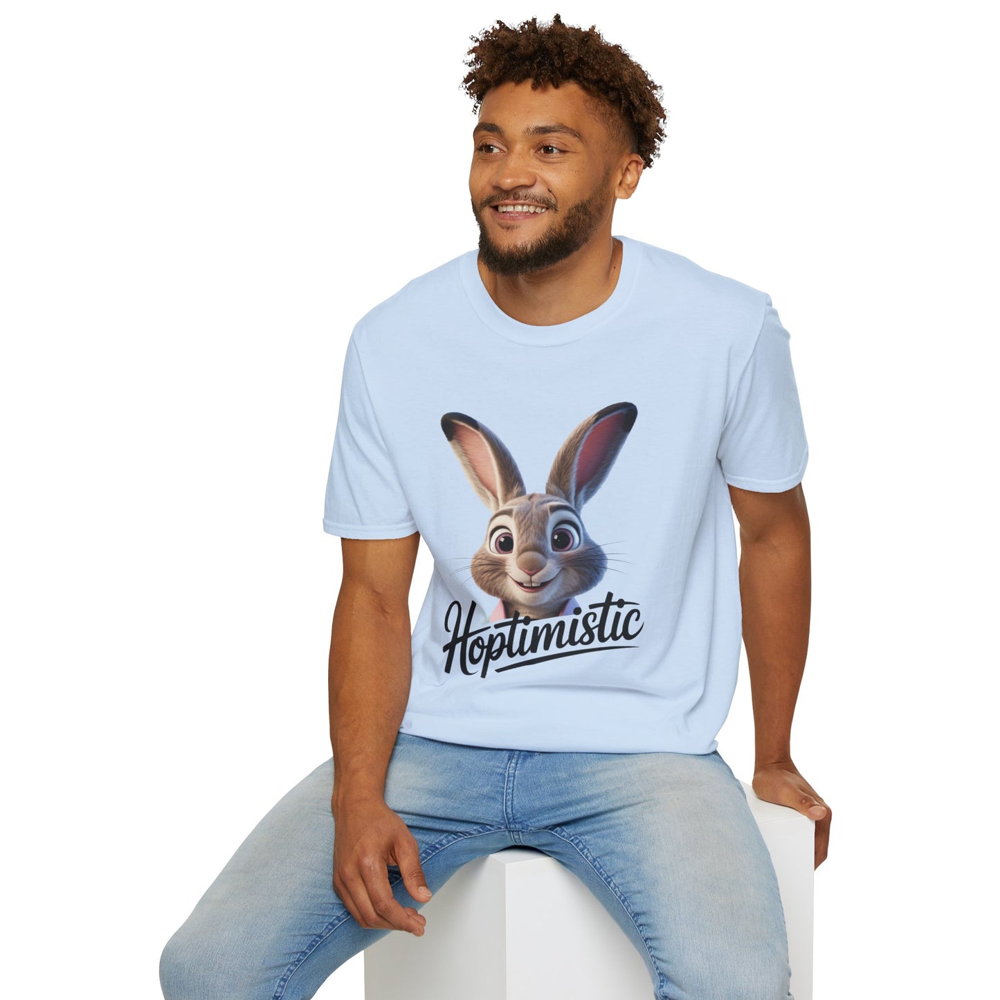 Hoptimistic Bunny T-Shirt, Cute Rabbit Pun Shirt, Positive Quote Tee, Animal Lover Gift, Funny Motivational Top, Easter Or Everyday Wear