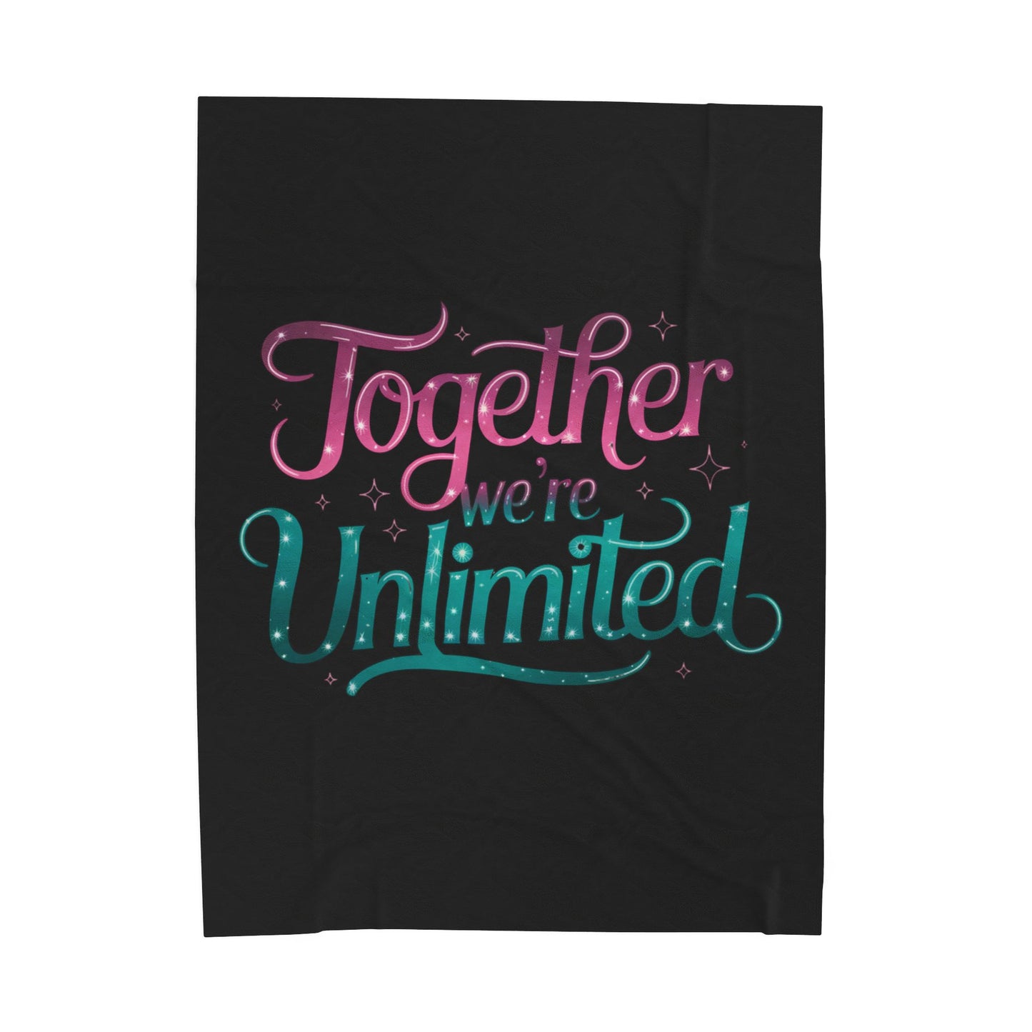 Velveteen Plush Blanket - Musical Quote 'Together We're Unlimited'