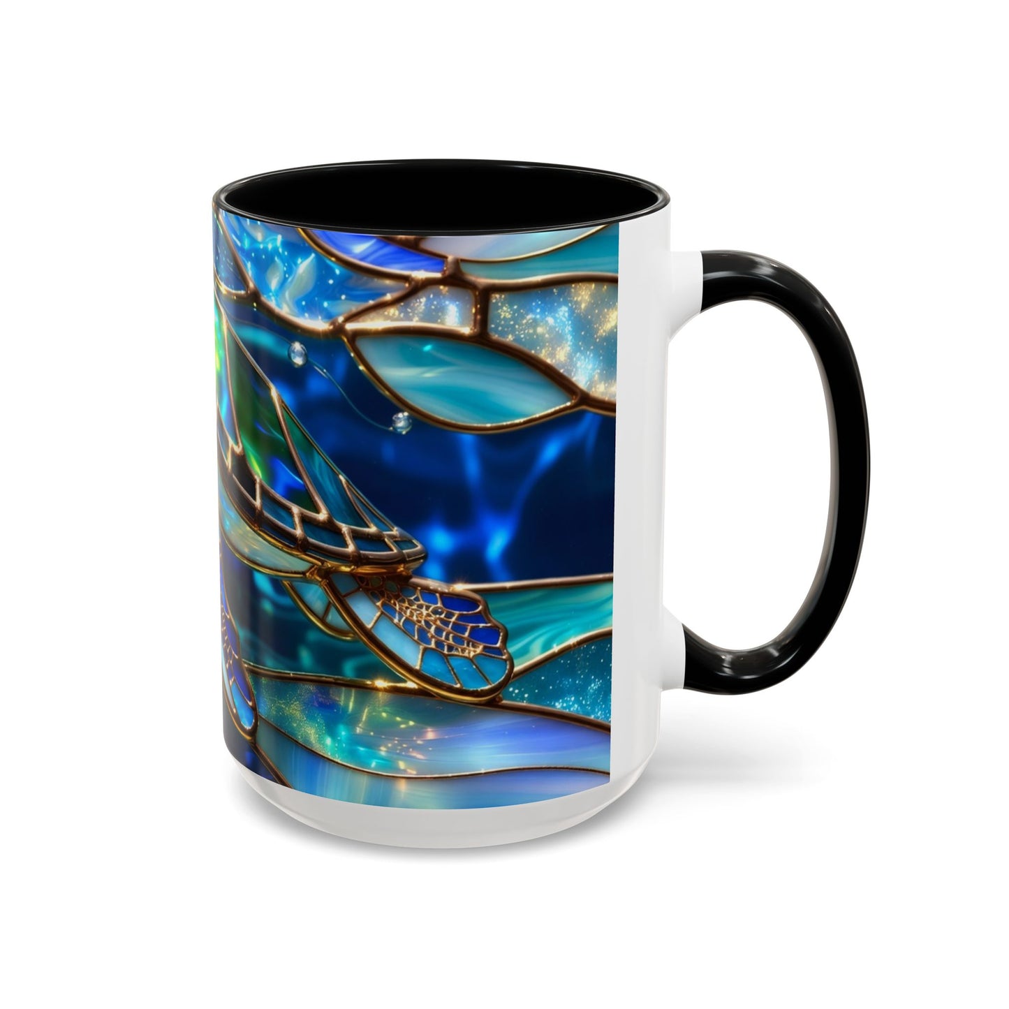 Stained Glass Sea Turtle Mug, Ocean Turtle Coffee Cup, Coastal Beach Mug Gift, Marine Life Art Cup, Sea Lover Gift, Ocean Wildlife Mug