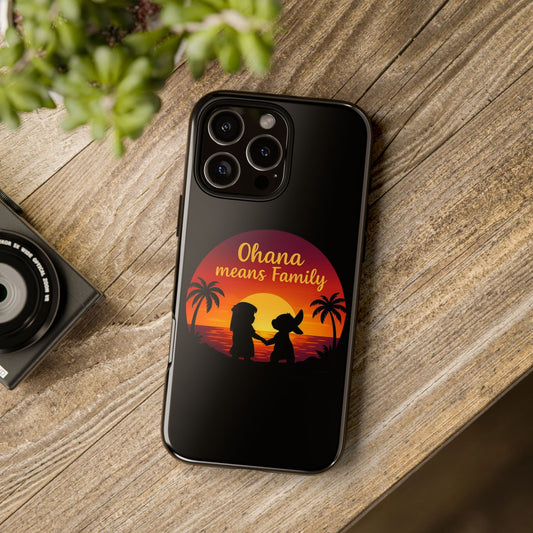 Ohana Means Family iPhone Case – Lilo and Stitch-Inspired Cover – Cute Tropical Gift – Protective iPhone Case