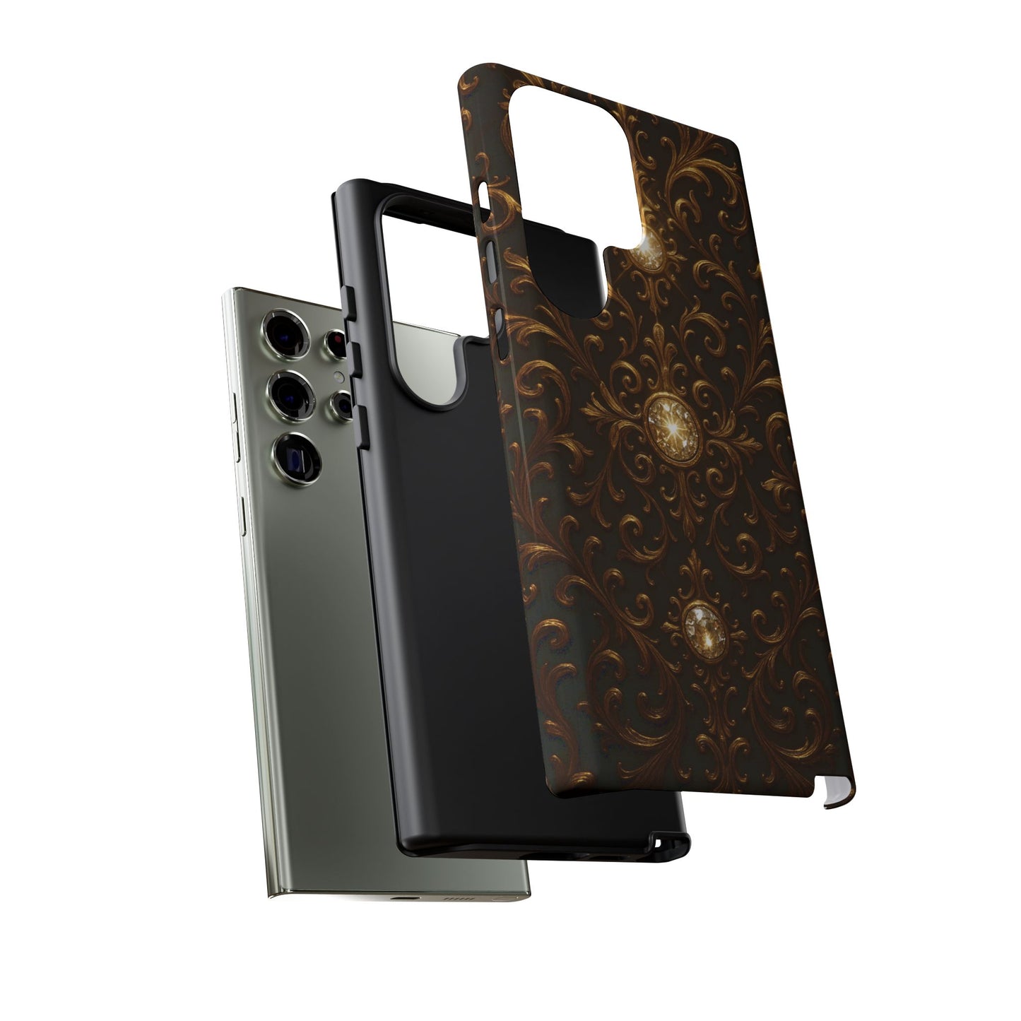 Luxury Baroque Samsung Case – Elegant Gold Ornate Floral Phone Cover for Galaxy
