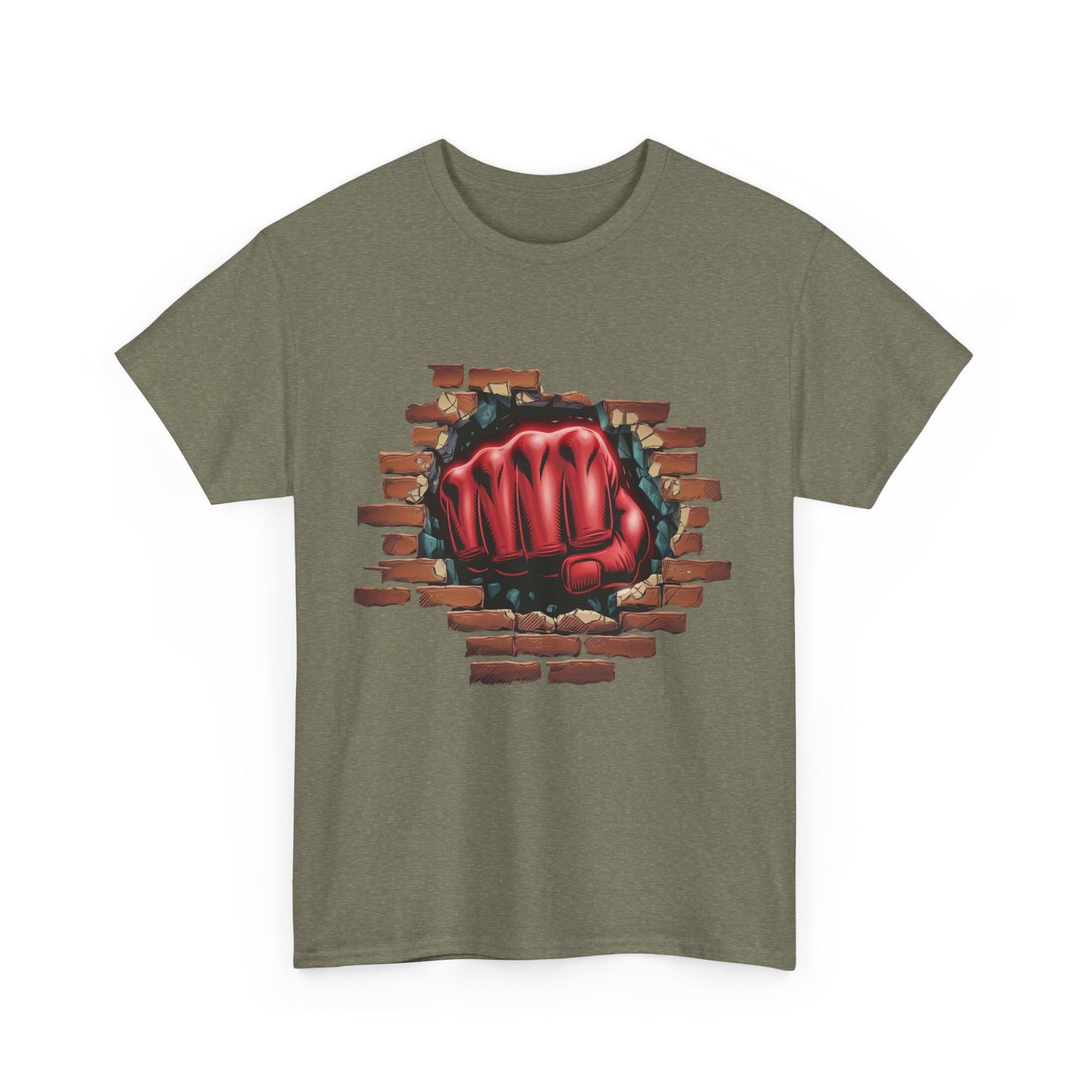 Impact Fist Graphic T-Shirt – Punch Through Brick Wall Design | Bold Streetwear Tee for Fighters, Gym & Edge-Lovers