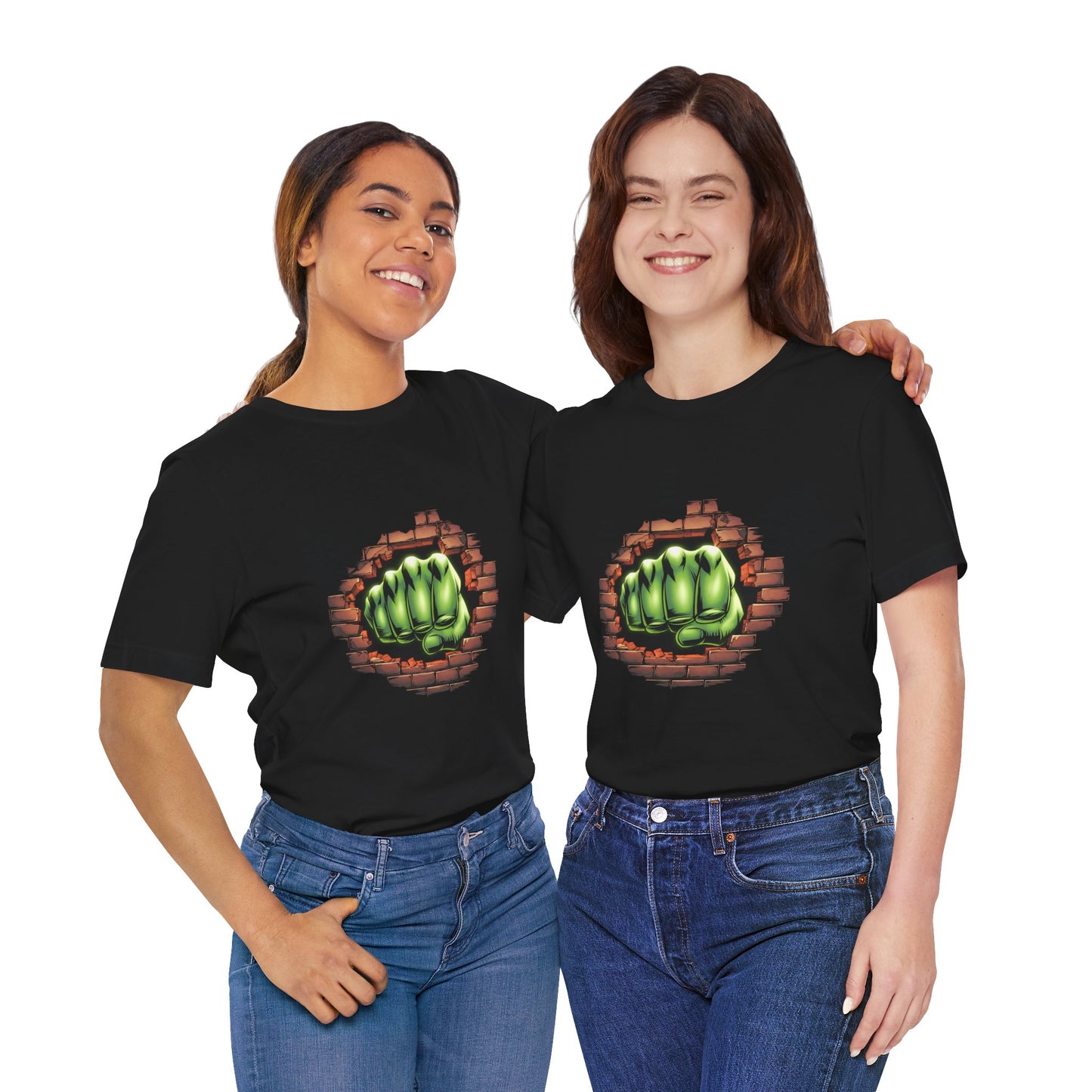 Green Hero Fist Graphic Tee – Superhero Shirt, Comic Pop Art, Gamer Gift, Y2K Dopamine Aesthetic, Funny Nerd Fashion, Unisex T‑shirt