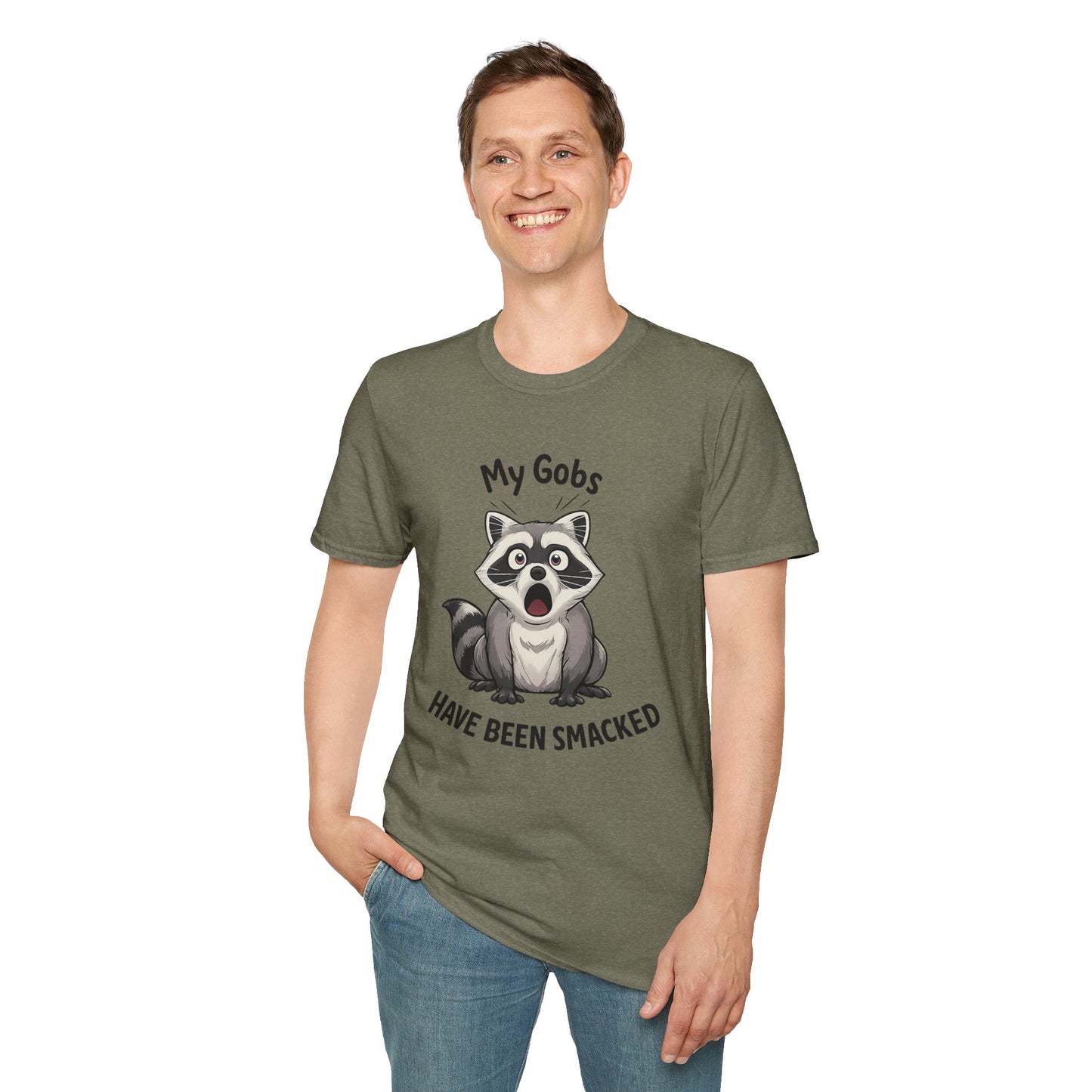 My Gobs Have Been Smacked Shirt, Funny Raccoon T Shirt, Gobsmacked Joke Tee, Meme Animal Shirt, Absurd Humor Graphic Tee