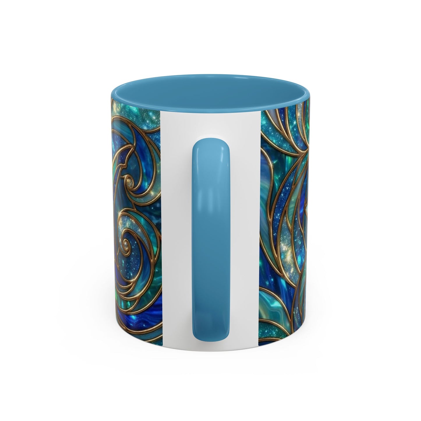 Stained Glass Shark Mug, Ocean Art Coffee Cup, Blue Shark Gift, Sea Life Ceramic Mug, Artistic Shark Design, Marine Lover Gift, Unique Ocean Mug