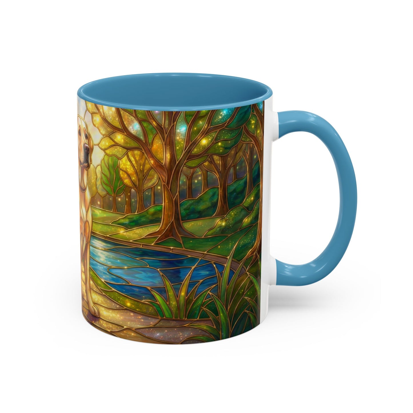 Stained Glass Labrador Mug, Dog Lover Coffee Mug, Labrador Retriever Art Cup, Pet Memorial Gift, Colorful Dog Mug, Nature Art Mug