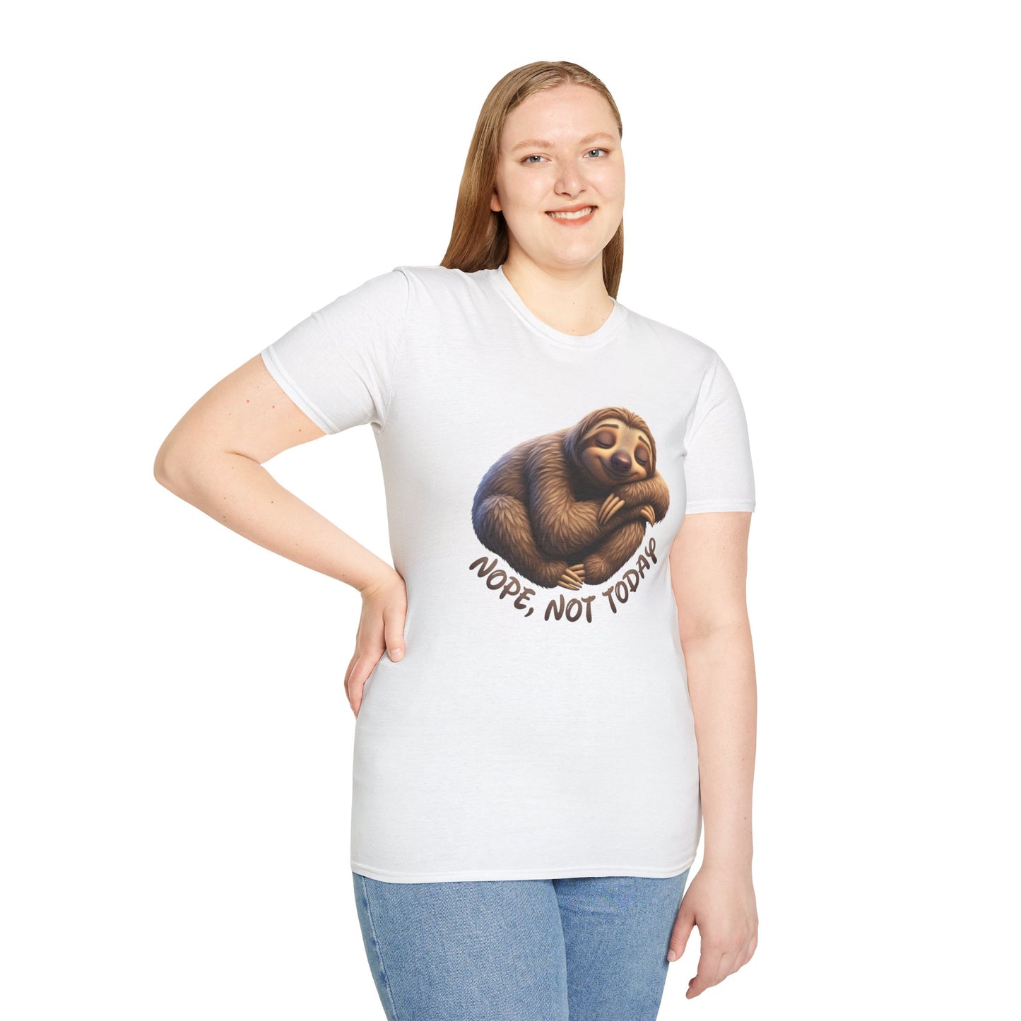 Nope Not Today Sloth T-Shirt, Funny Lazy Day Shirt, Cute Animal Lover Tee, Relaxed Humor Top, Chill Gift Idea For Men And Women
