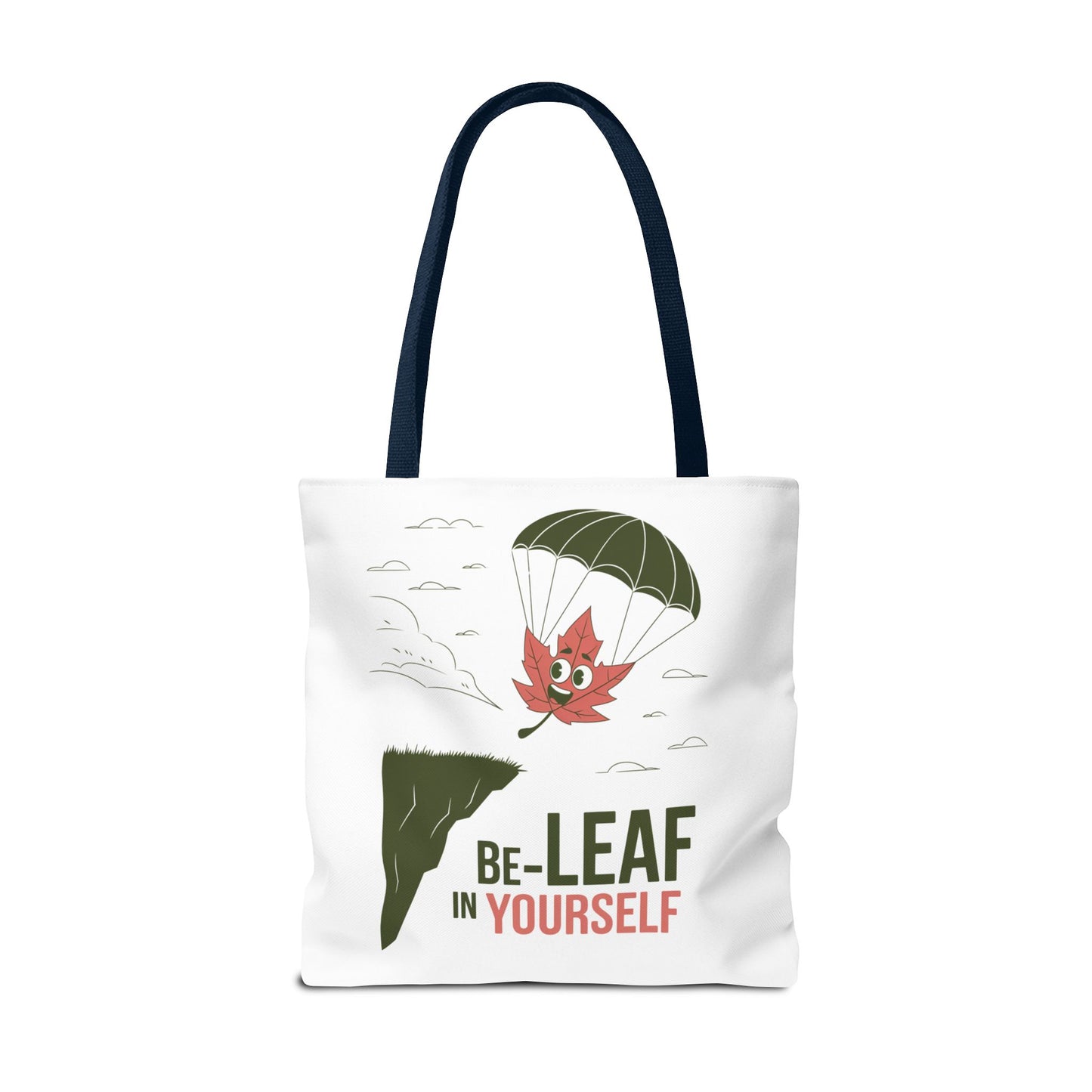 Tote Bag - Be-Leaf In Yourself Pun Design