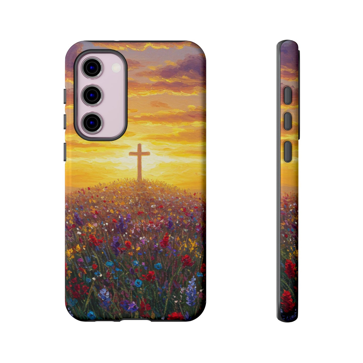 Samsung Phone Case - Monet Style Cross Christian Phone Case Spiritual Case Inspirational Samsung Case