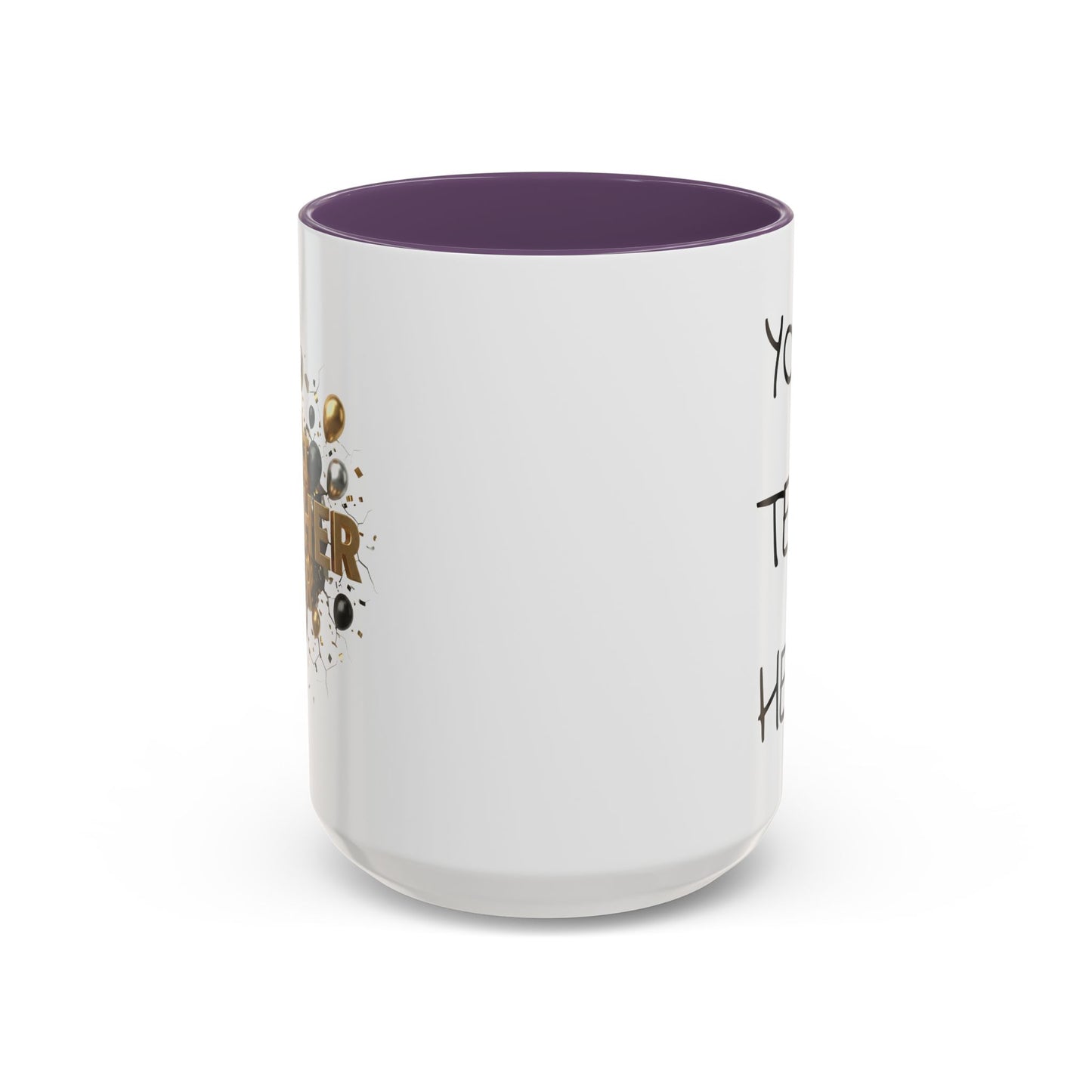 Personalized Teacher Mug, Best Teacher Ever Gift, Custom Educator Coffee Cup, 3D Gold Balloon Design, Teacher Appreciation Present