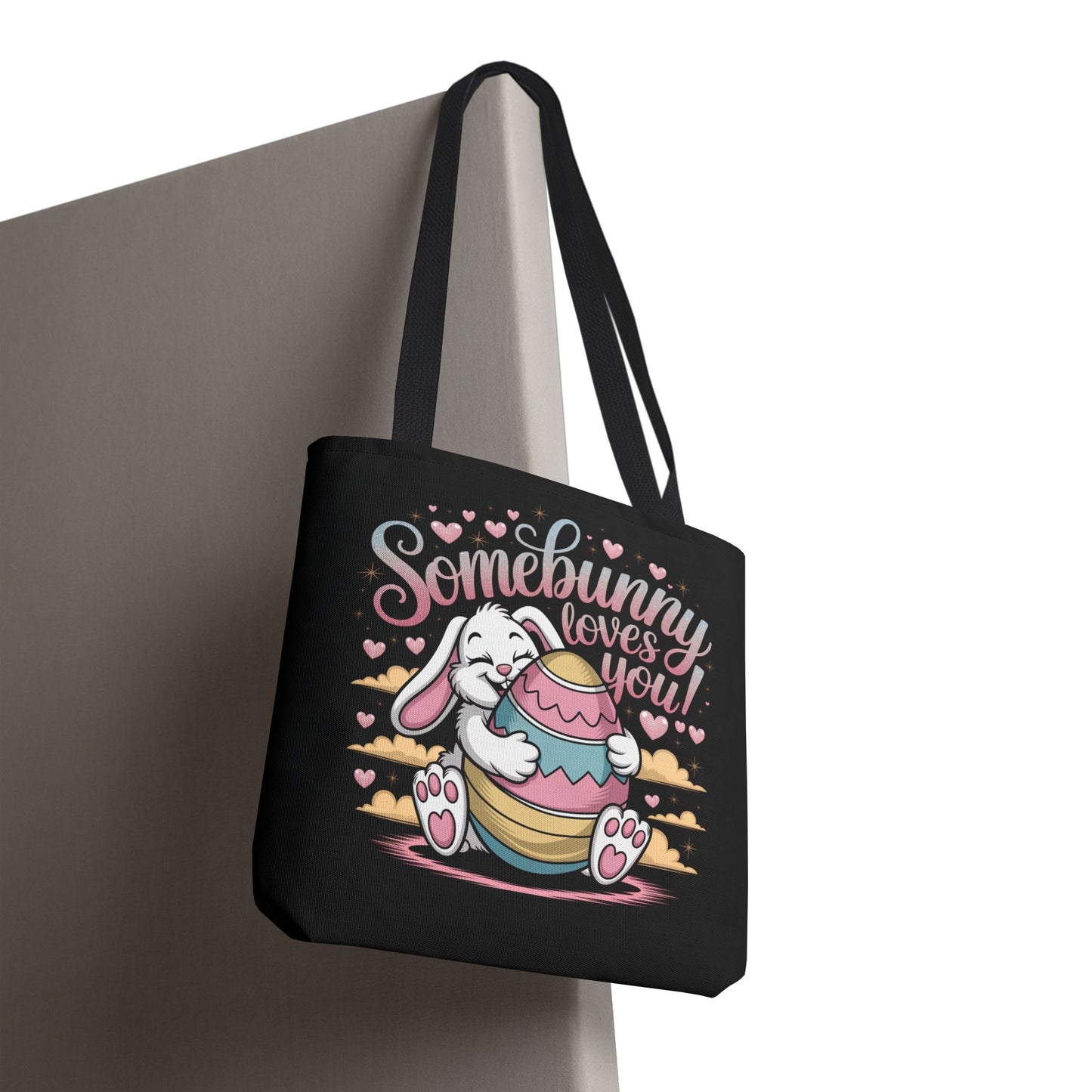Easter Bunny Tote Bag Somebunny Loves You Easter Bag Bunny