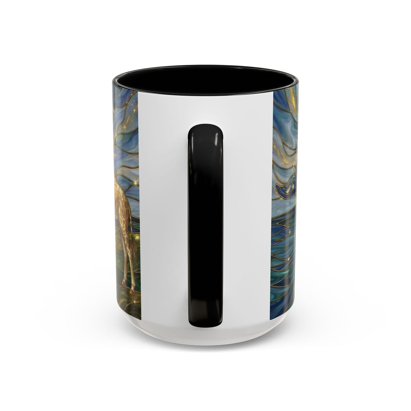 Whimsical Whale & Giraffe Accent Coffee Mug — Artistic Ocean-Sky Illustration (11/15oz)