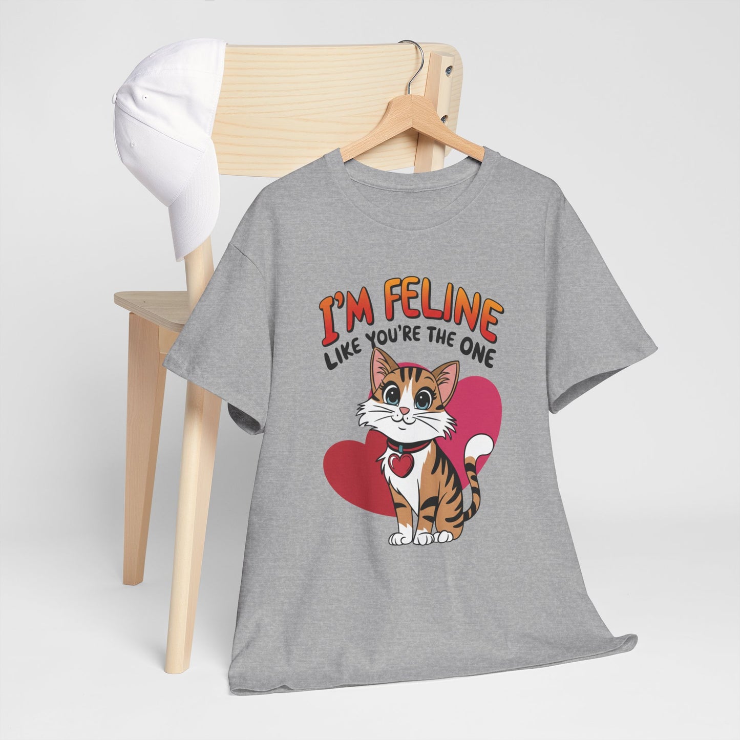 I’m Feline Like You’re The One Shirt, Cute Cat Valentine Tee, Funny Cat Love Graphic TShirt, Romantic Gift For Her Him, Cat Pun Shirt