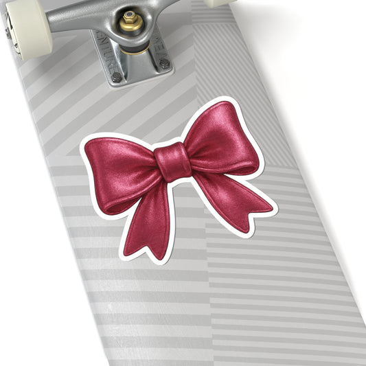 Kiss-Cut Stickers - Metallic Pink Bow Design Boho Decal Pink Decal