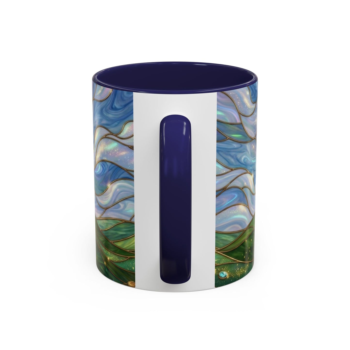 Stained Glass Rainbow Mug, Pot Of Gold Coffee Cup, St Patricks Day Gift, Whimsical Magical Art Mug, Lucky Irish Leprechaun Treasure