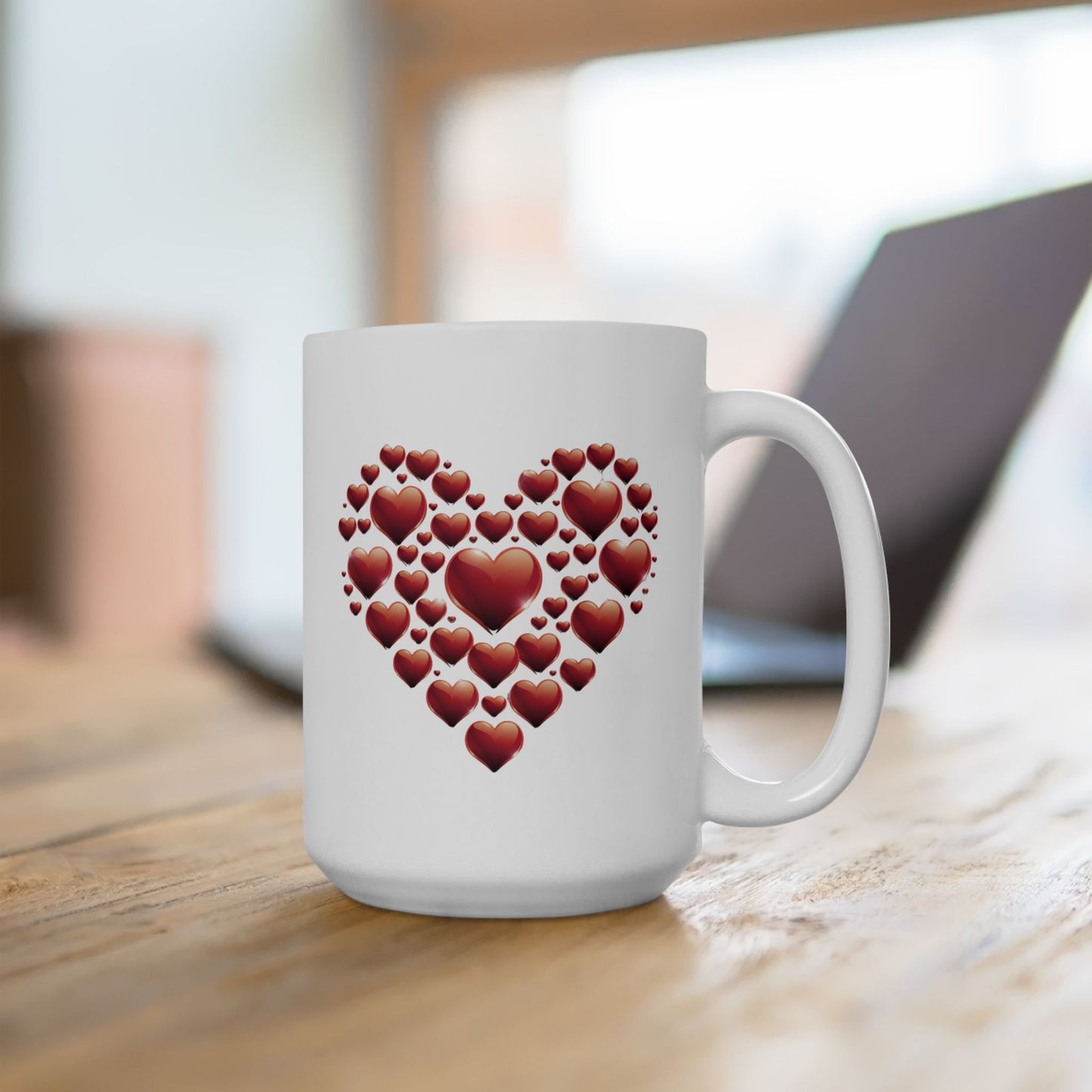 Valentine Heart Mug, Love Coffee Mug, Romantic Gift For Her, Cute Heart Coffee Cup, Anniversary Gift, Valentine Gift Idea, Couple Mug
